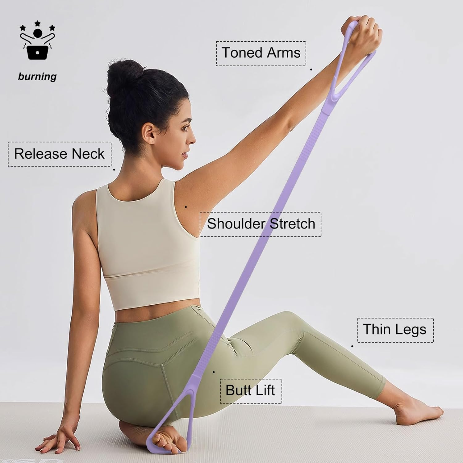 MODY RODY Figure 8 Fitness Resistance Bands for Women | Shoulder Stretch Bands with Handles | for Workout Arm Back Exercise Bands at Gym Home