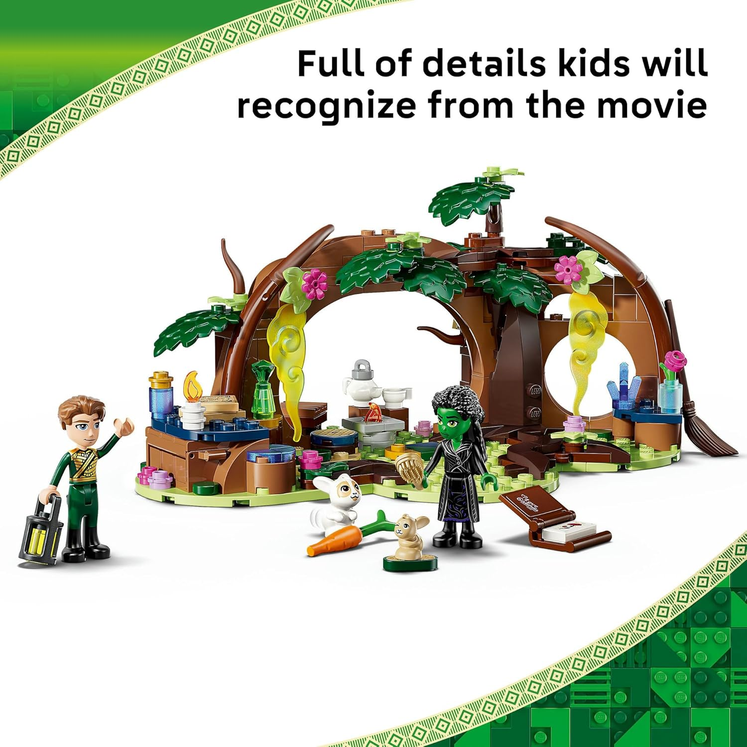 LEGO&reg; Wicked Elphaba&rsquo;S Retreat 75687 Merchandise Toy, Creative Forest Role-Play Building Toy for Kids Aged 7 Plus, Room Decor for Girls and Boys with 2 Minidolls and 2 Animal Figures