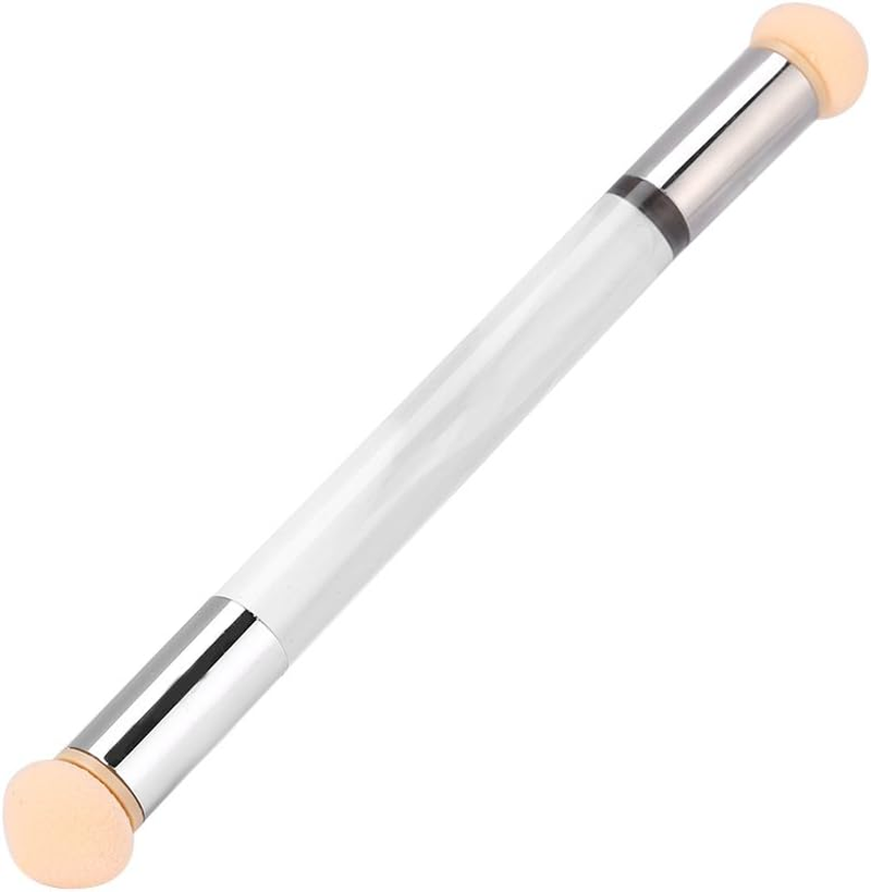 Double End Set UV Gel Nail Art Painting Gradient Shading Brush + 4 Additional Sponge Heads (2 Colours) (Transparent)