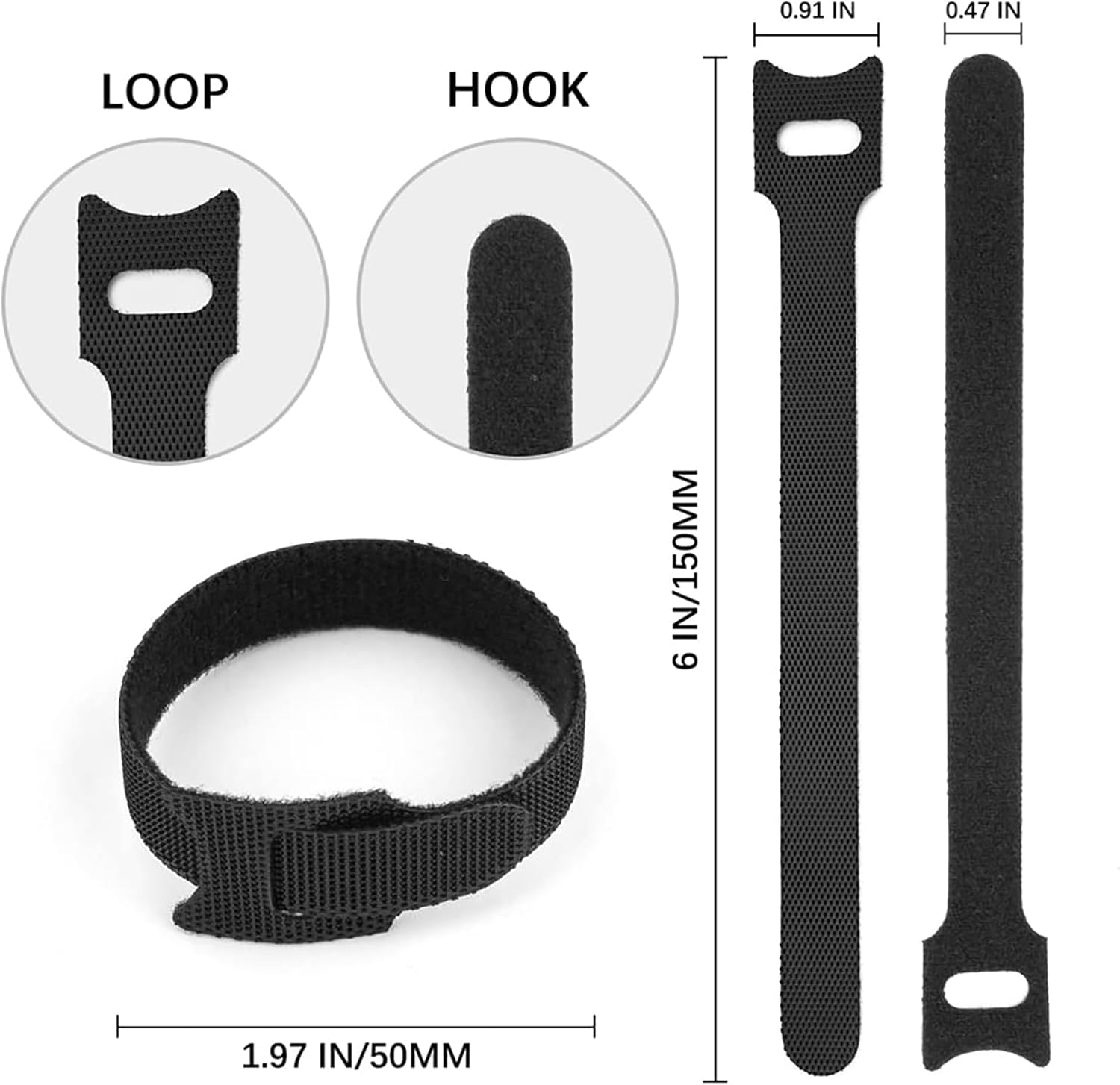 Reusable Cable Ties Reusable Zip Ties 120Pcs Cord Organizer Cable Organizer Cable Management Wire Organizer Wire Management Wire Tie Wraps Cablewrap Attache Cablekeeper Cablelabels image number 4