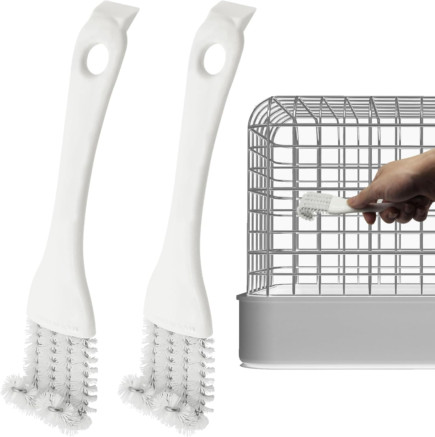 Bird Cage Cleaner with Long Handle and Shovel, 2Pcs Bird Cage Long Handle Shovel Cleaner, Bird Cage Cleaning Droppings Removal Brush image number 3