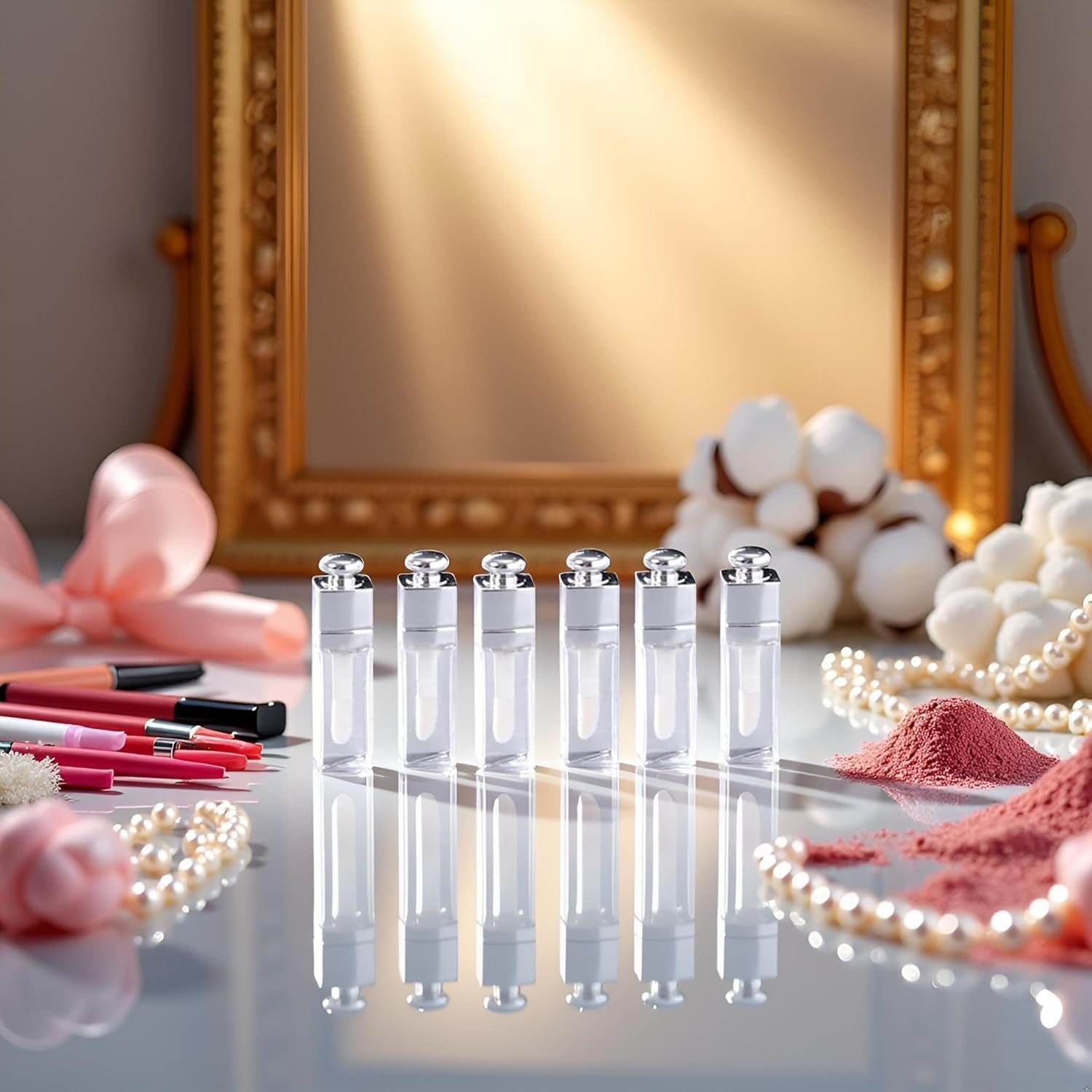 6 Pcs 3Ml Empty Lip Gloss Tubes Containers Clear Refillable Lip Balm Bottles Transparent Mini Lipstick Containers for DIY Makeup Lip Gloss Makeup image number 1