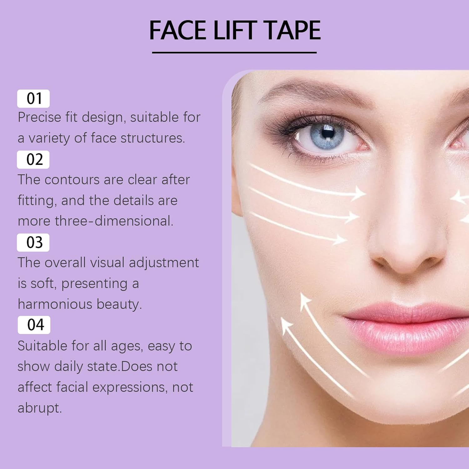 120PCS Face Lift Tape, Invisible Neck Tape Lifting, Instant Lifting for Eyes/Double Chin, Reduces Wrinkles, Perfect for Photoshoot & Daily Use image number 1