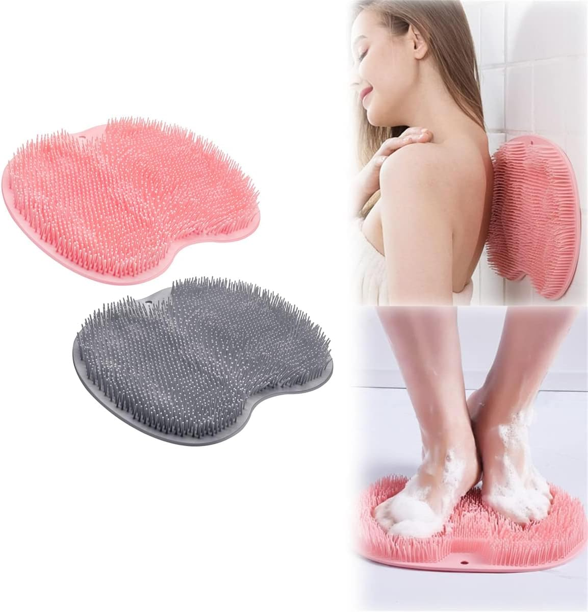 2Pcs Foot Washing Mat Foot Brush Scrubber Mat, THJOPOKEEL Foot Washer Shower Foot Mat with Suction Cup, Back Exfoliating Bath Wash Pad, Foot Cleaner Massage Pad Promote Blood Circula for Men and Women image number 3