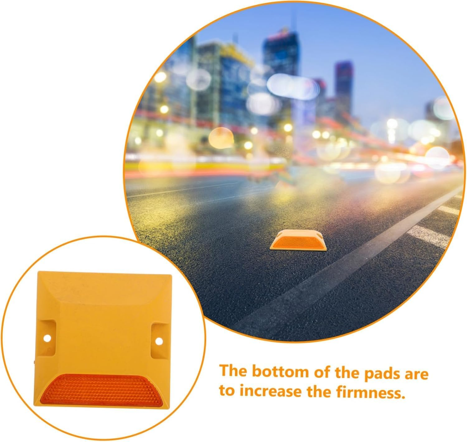 2Pcs Reflective Traffic Markers,Roadway Markings and Pavement Studs for Sidewalks, Pedestrian Crossings, and Street Safety image number 2