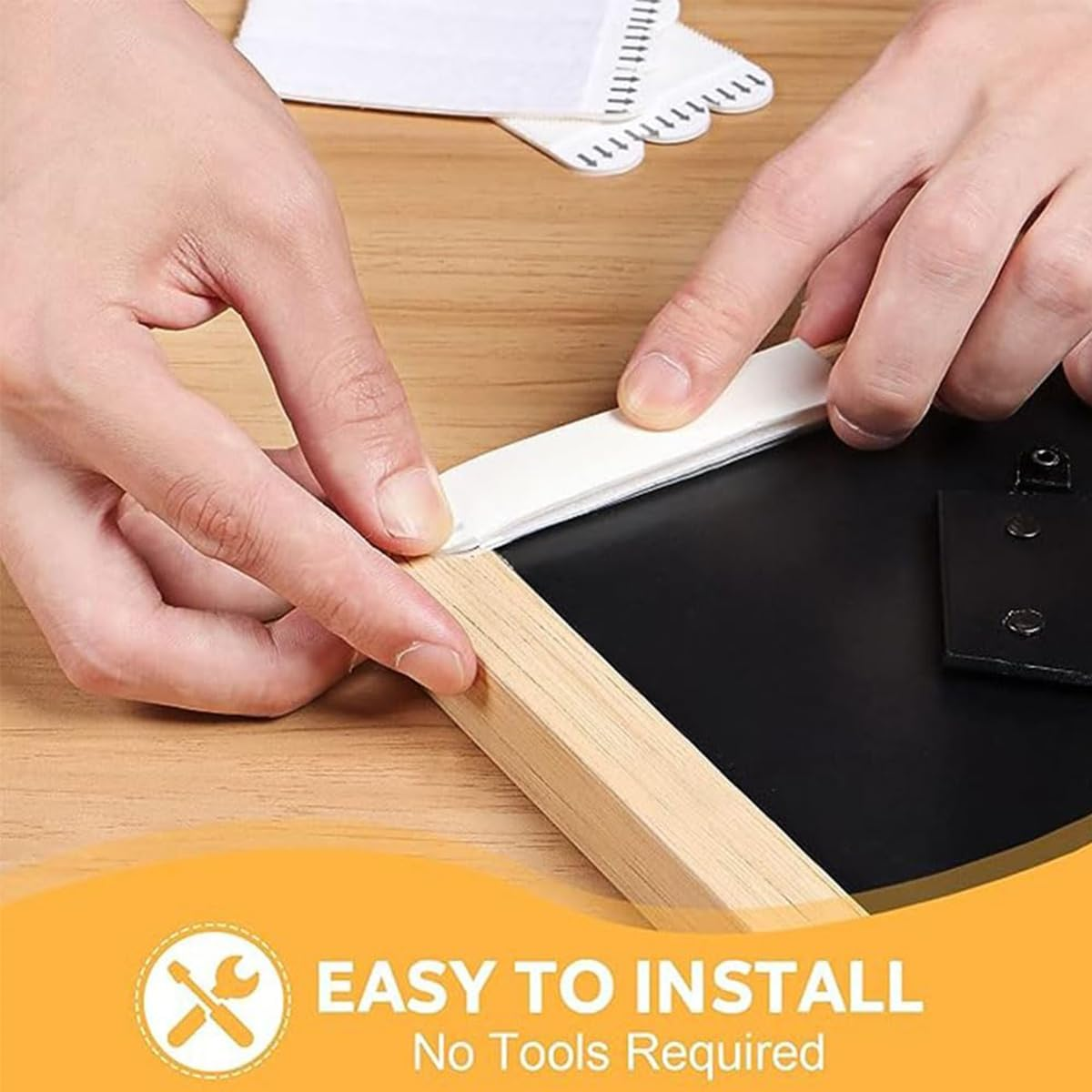 24 Pairs(48 Strips) Picture Hanging Strips Heavy Duty, Damage Free Removable Wall Tape,Adhesive Strips Double Side Hook Loop Mounting Tapes for Suitable for Photo Frames and Wall Art Storage Box image number 3