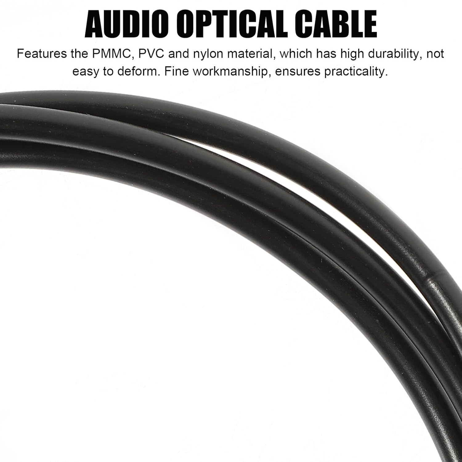 HIAKDOFT 2Pcs Optical Fiber Audio Cable Male to Male Cord for Home Theater Hi-Fi Digital Sound Transmission High Strength Connector image number 1