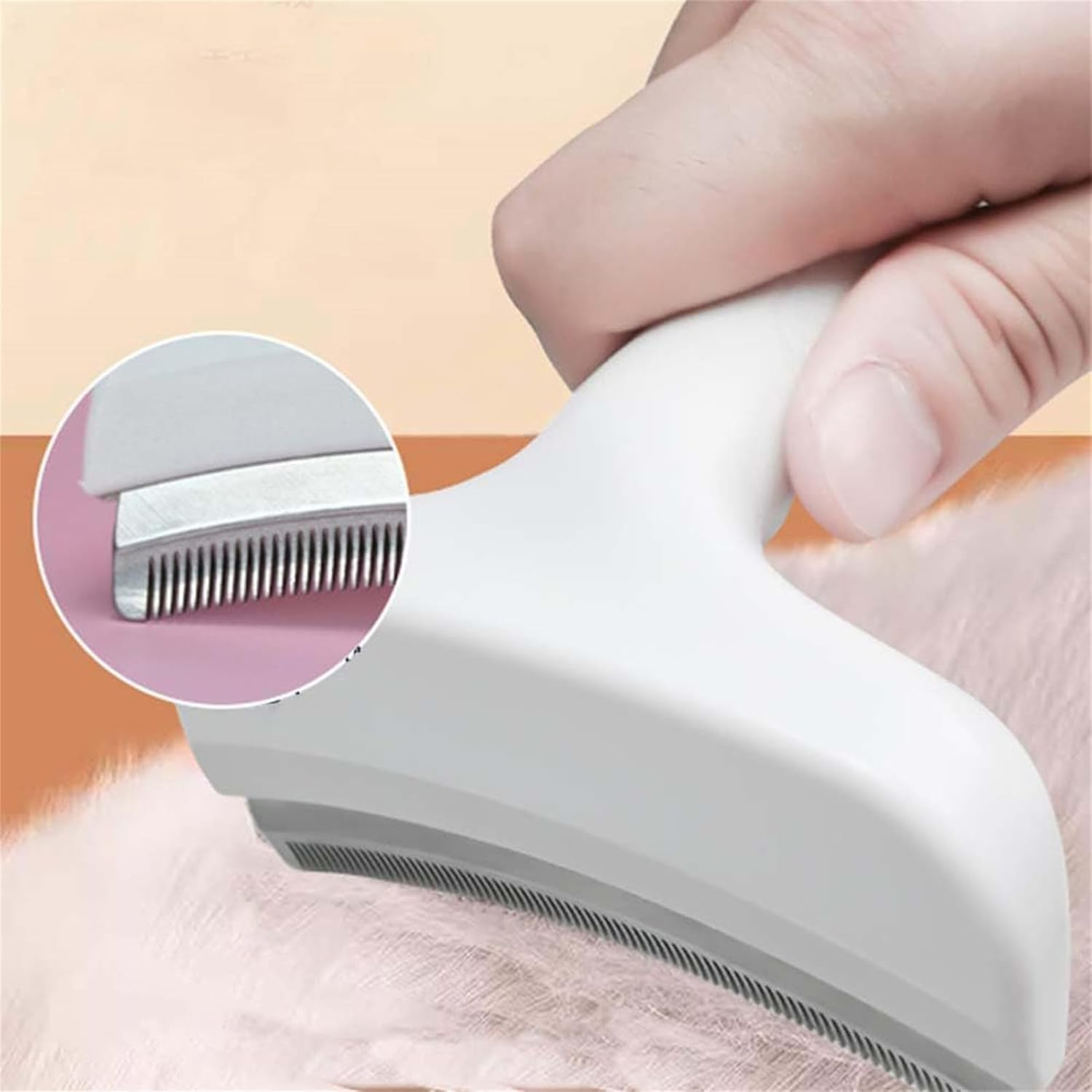 V-Tooth Deshedding Comb for Dogs and Cats, Pet Grooming Brush with Tight V-Shaped Teeth, Hair Removal Tool for Shedding Control, Ergonomic Handle for Short and Long Hair (Blue+Trumpet) - Blue+Large image number 7