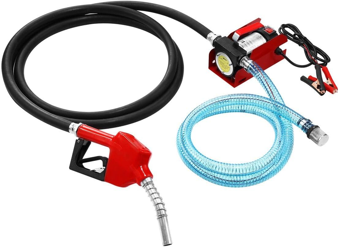 AUSWAY Fuel Transfer Pump Electric Diesel Kerosene 12V DC 10GPM Nozzle Hoses Portable Truck Excavator Reserve Tank Refuel image number 1