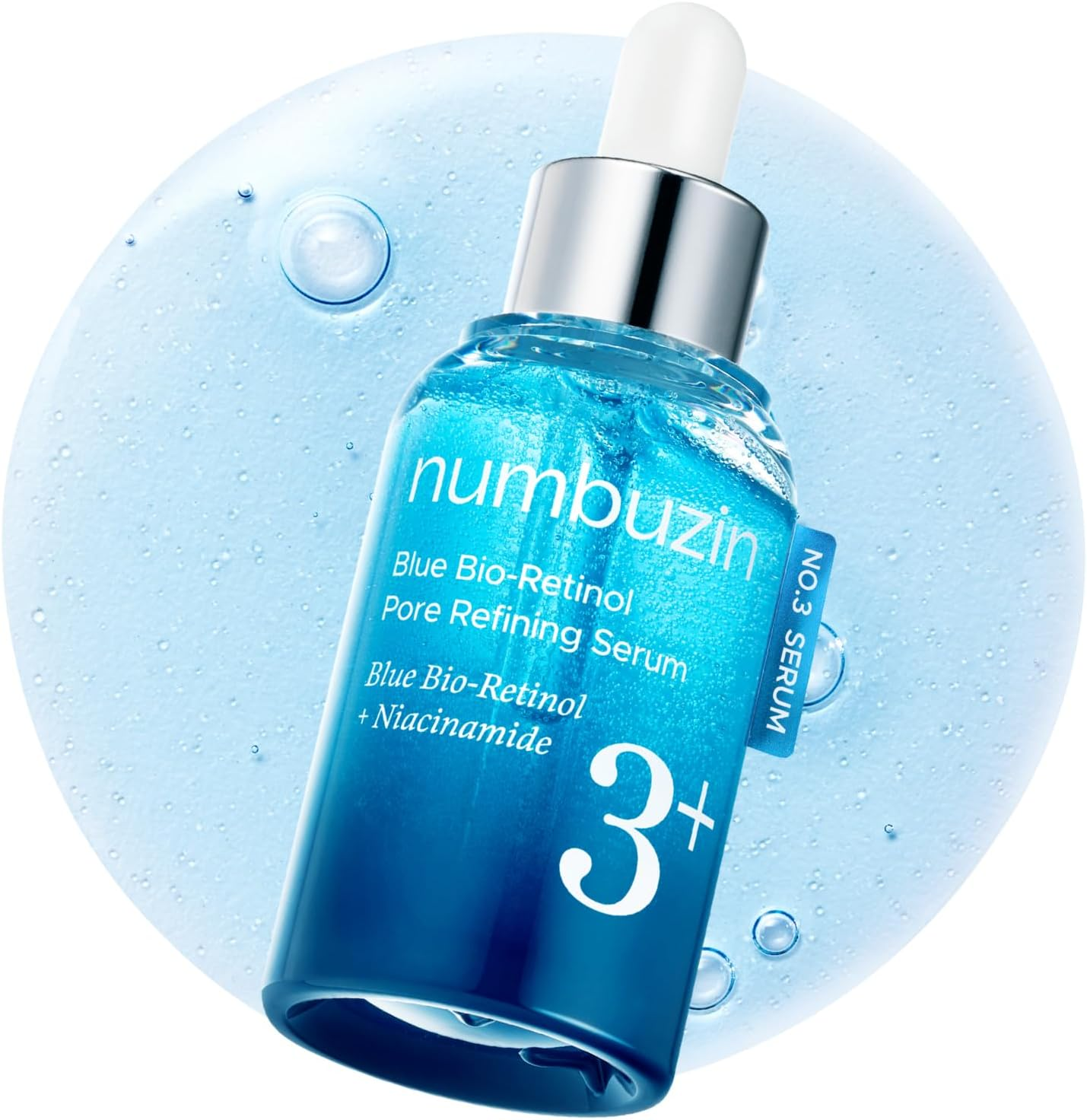 Numbuzin No.3 Serum | Blue Retinol Pore Refining Serum | Pore Tightening, Firming, Anti-Aging, Korean Skincare | Niacinamide, Peptide, Salicylic Acid (BHA) | Beginner-Friendly Retinol | 1.01 Fl.0Z image number 4