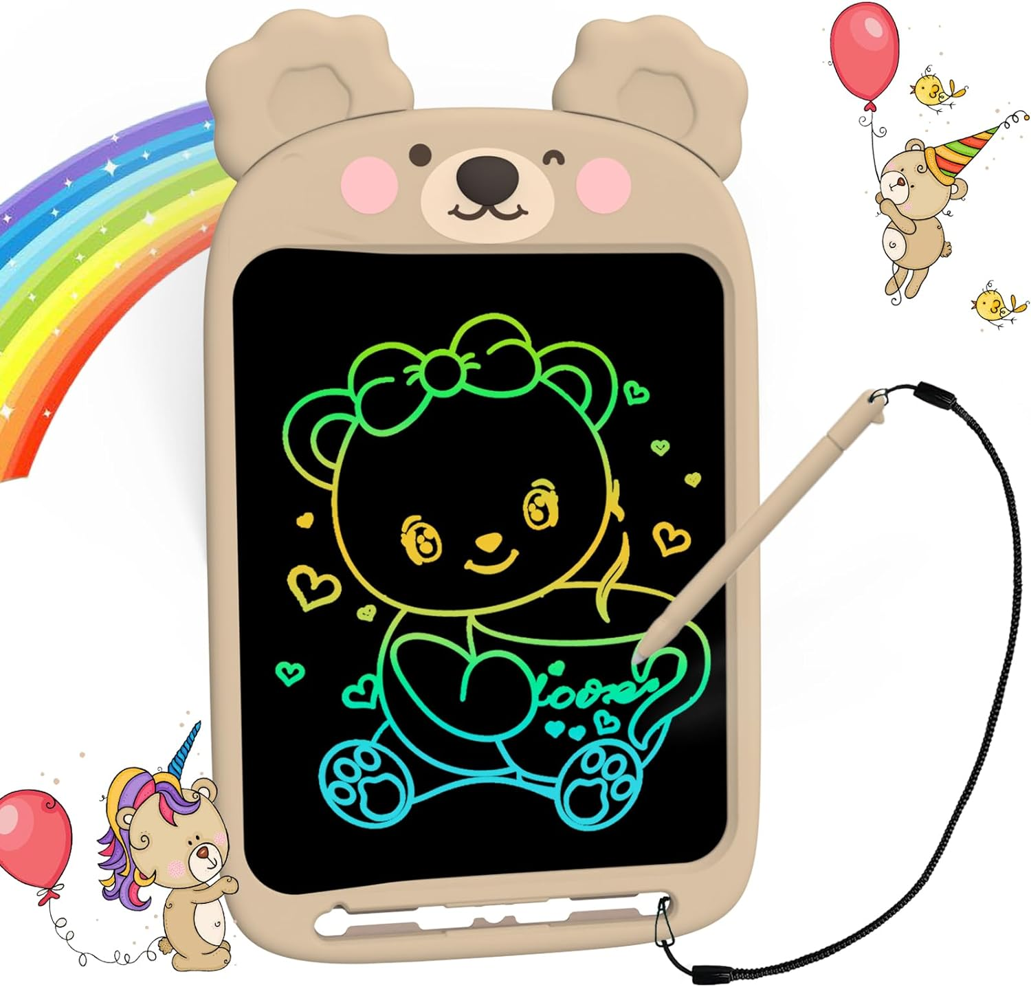 LCD Writing Tablet Kids Toys, 10 Inch Drawing Board Toys for 3 4 5 6 Year Old Girls Gifts, Erasable and Portable Doodle Board for Toddler, Educational Birthday Writing Tablet Gift