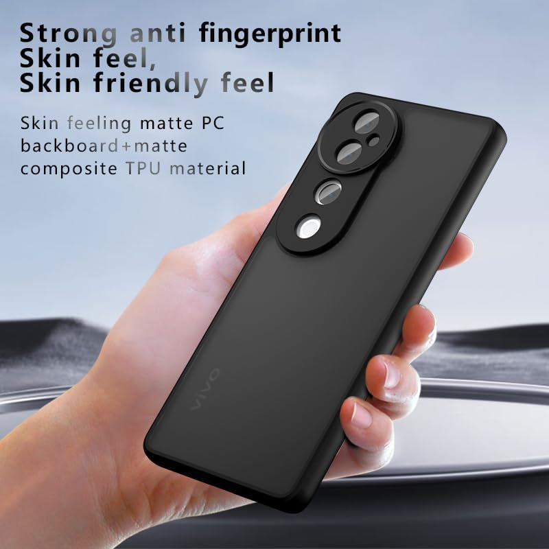 JNERBUYI Case for Vivo V40 5G/Vivo V40 Pro 5G, Shockproof Mobile Phone Case with Camera Protection, Matte Transparent Protective Case with Anti-Fingerprint - Dc image number 6