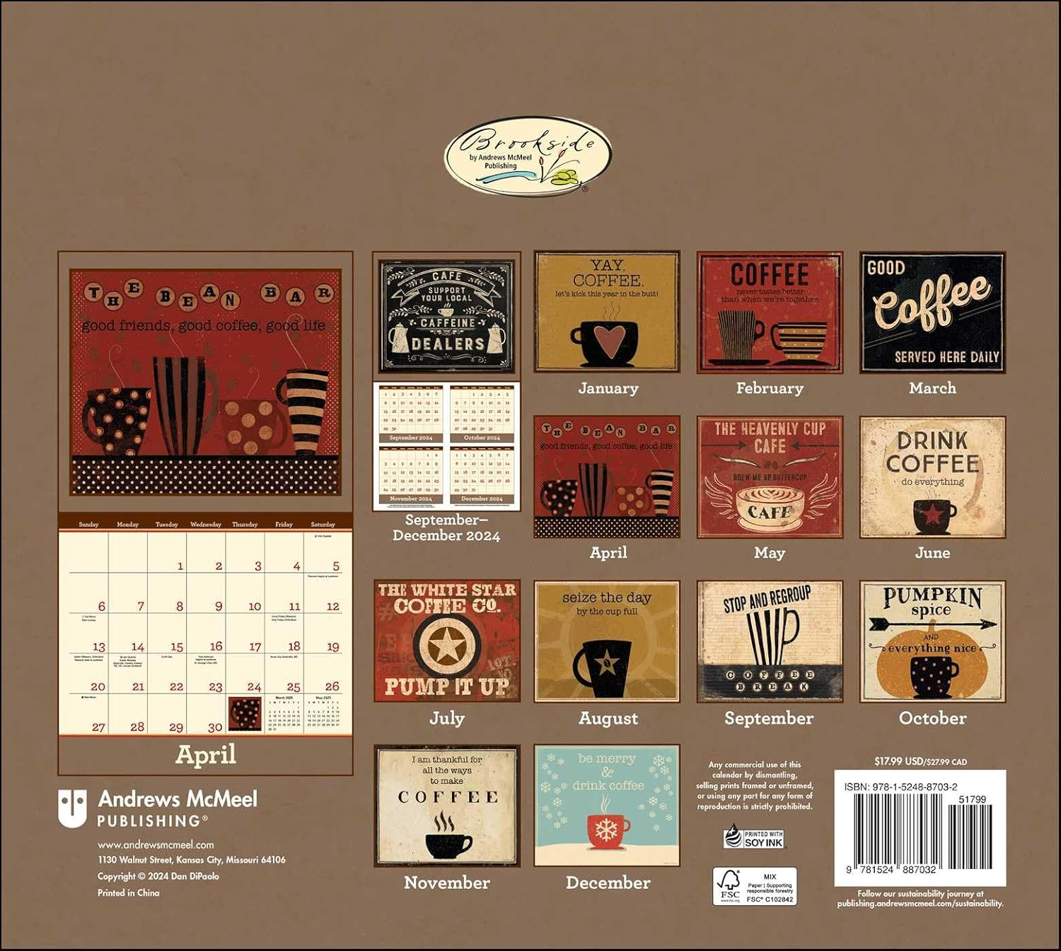 Coffee 2025 Deluxe Wall Calendar image number 1