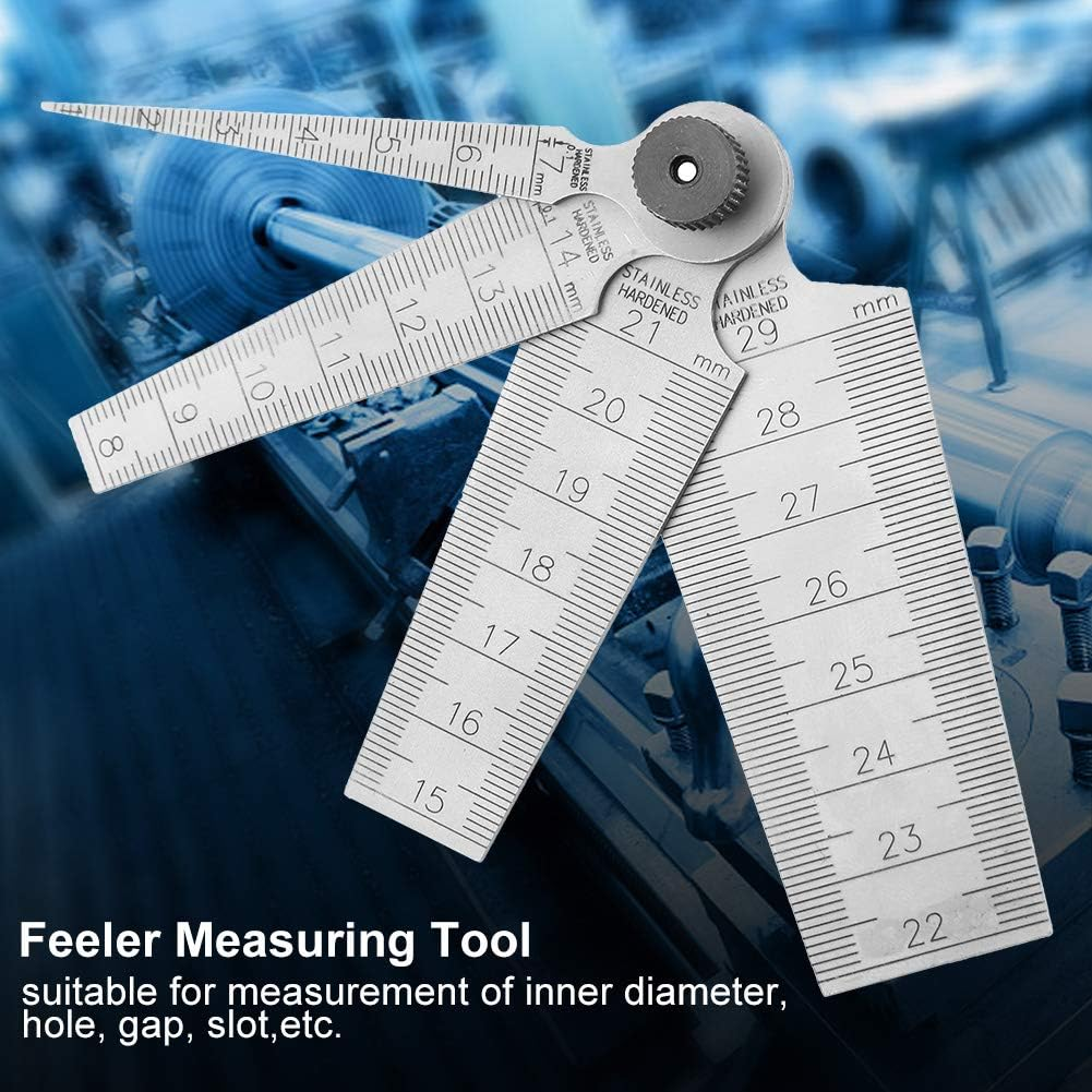 Taper Gage Set, Stainless Steel Welding Taper Feeler Rulers Hole Inspection Tool, Welding Test Ulnar for Measuring Gap Width Thickness