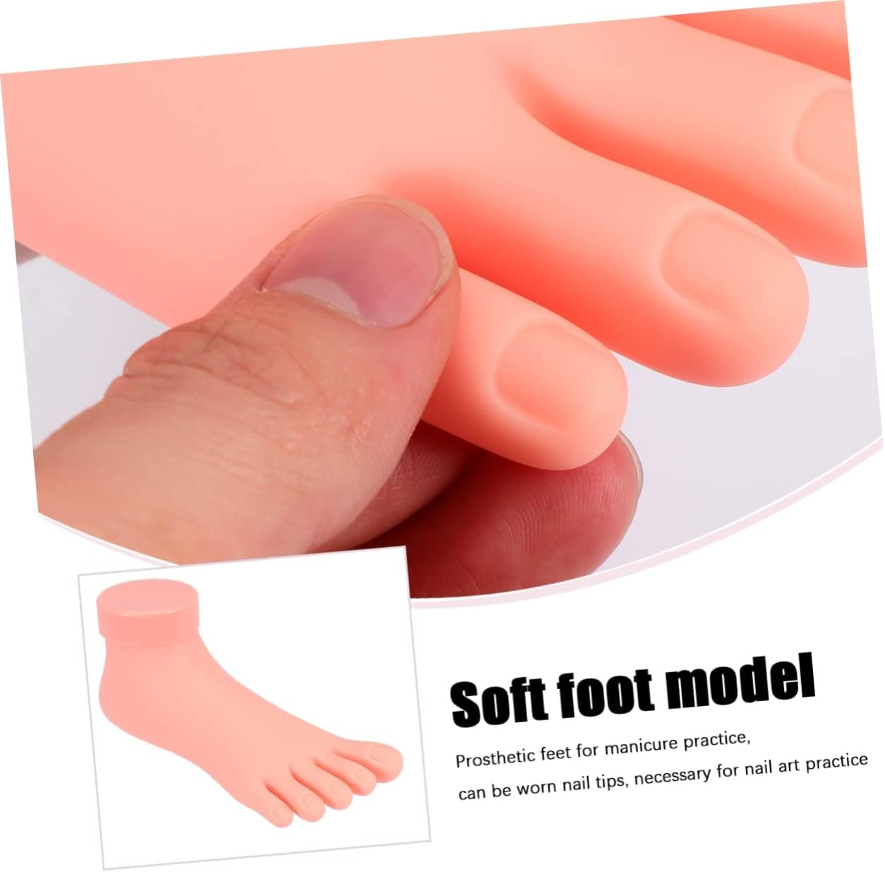 FRCOLOR Foot Model Nail Art Practice Right Foot Manicure Training Tool for Lady Girl image number 1