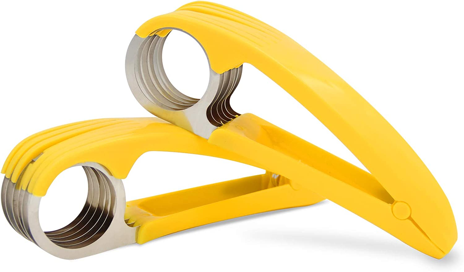 Firekylin Banana Slicer, Abs+Stainless Steel Fruit Vegetable Salad Peeler Kitchen Tool for Banana Strawberry Grape (Pack of 2) image number 2