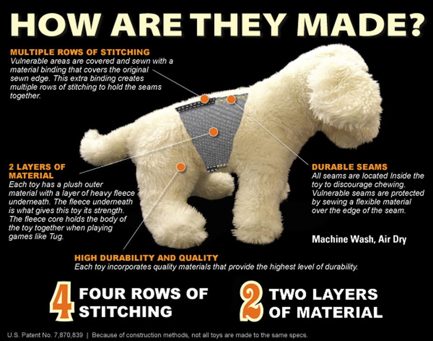 Tuffy Squeaky Plush Dog Toy, image number 1