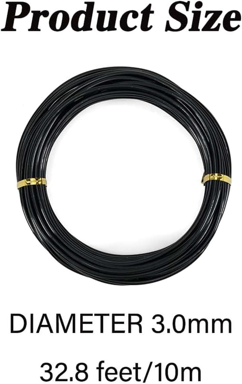 1 Pack Premium 3.0Mm Anodized Aluminum Bonsai Wire &ndash; Large 10M/32.8Ft Roll &ndash; Black, Durable & Flexible &ndash; Perfect for Bonsai & Plant Shaping, Tree Training, Sculpting & Crafting image number 4