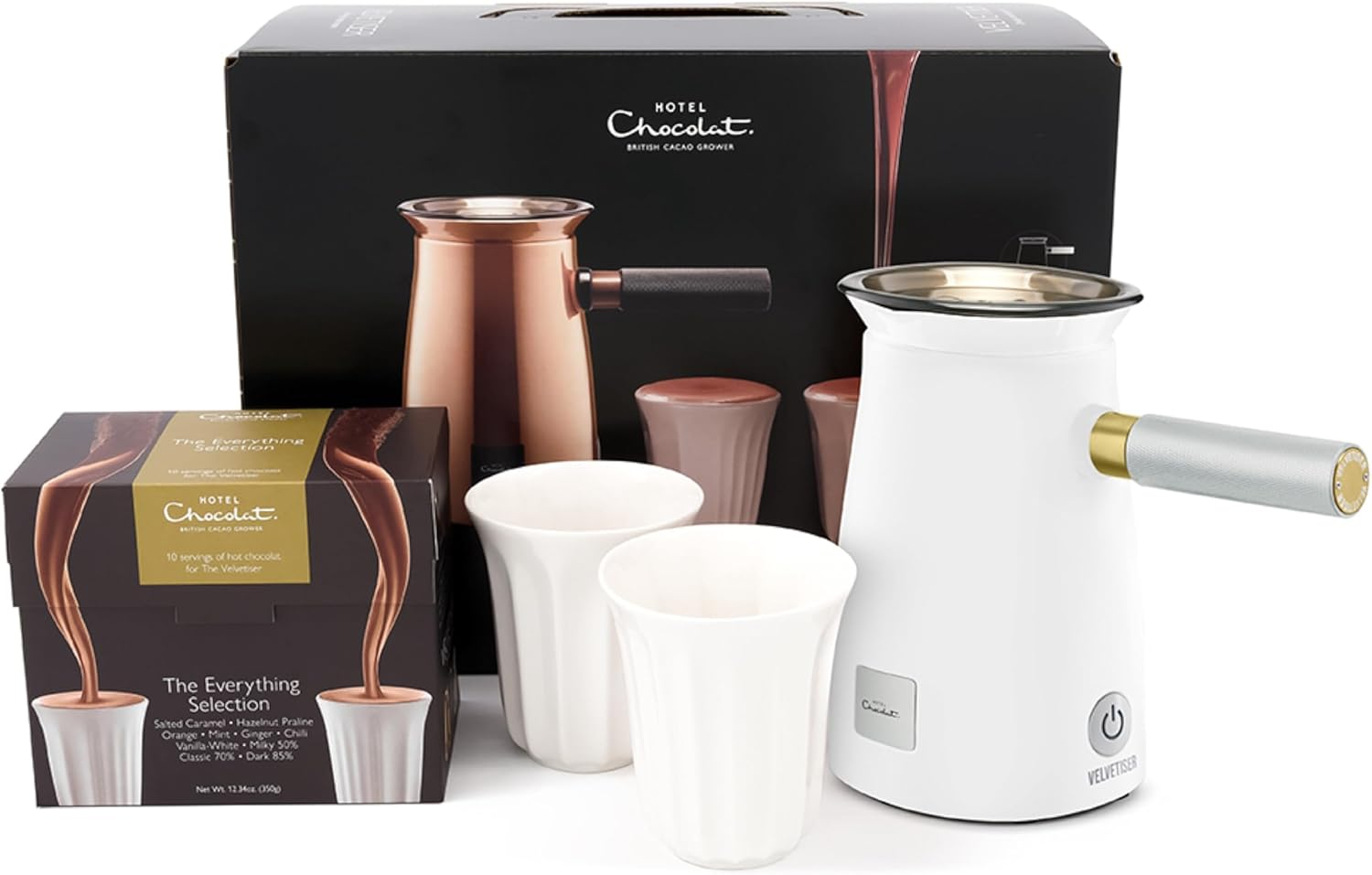Hotel Chocolat Velvetiser Hot Chocolate Machine Complete Starter Kit, White - Grey image number 3