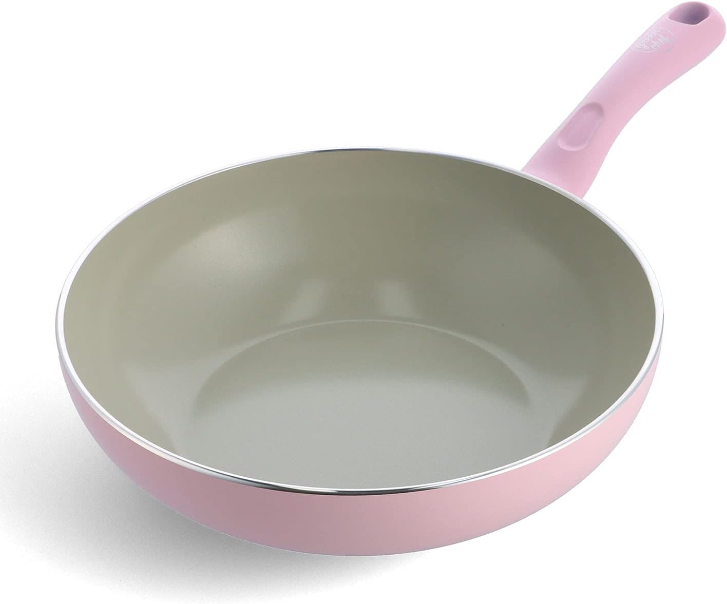 Greenpan Green Chef Fry Pan 10.2 Inches (26 Cm), IH Compatible, Ceramic Finish, Non-Stick Interior and Exterior for Easy Cleaning, Non-Toxic, Earth Color, Mint Green