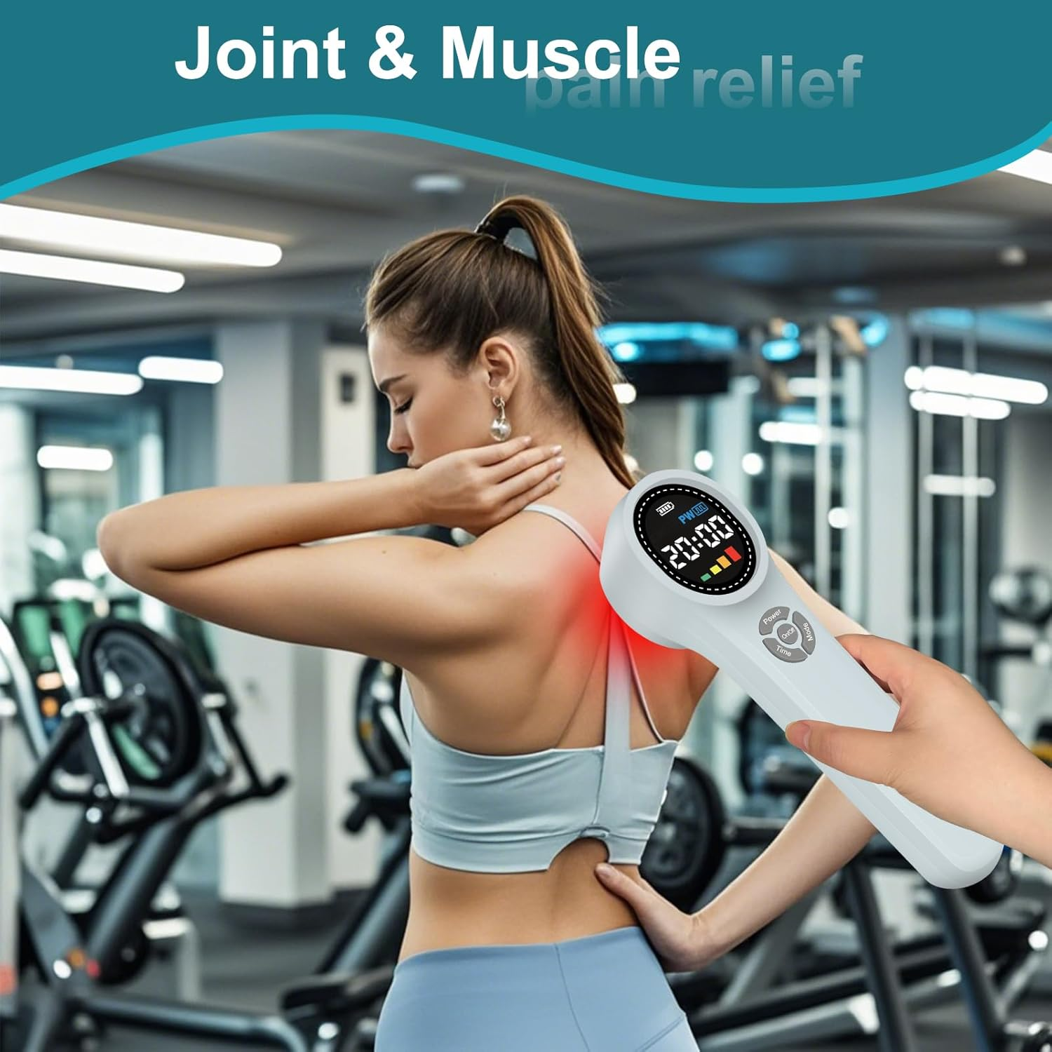 ed ight herapy Device for ain elief, 4X980Nm+4X810Nm+16X660Nm, Handheld Cold ight Device Machine for Relax，Portable near nfrared ight Wand for Pet Dogs Cats at Home image number 4