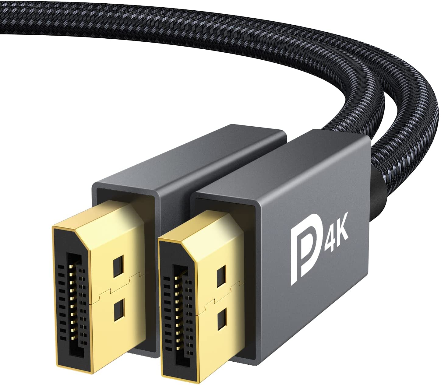 Ivanky Displayport Cable 6.6Ft DP Cable Nylon Braided [2K@165Hz, 2K@144Hz, 4K@60Hz] Display Port Cable High Speed Displayport to Displayport Cable Compatible PC, Laptop, TV - Slim Aluminum Shell, Grey image number 2