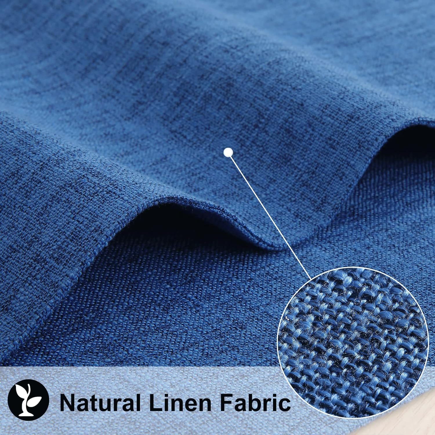 Homing Navy Blue Cotton Linen Blend Placemats for Dining Table Set of 6 &ndash; Washable Farmhouse Kitchen Mats for Indoors & Outdoors, Easy to Clean, 13 X 19 Inch image number 2