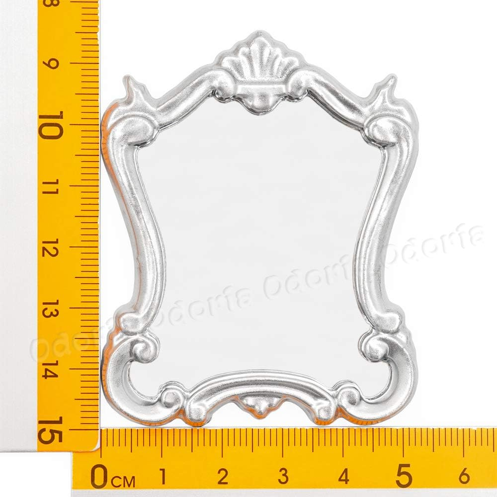 Odoria 1/12 Scale Dolls House Miniature Wall Mirror Dollhouse Accessories, Silver image number 5