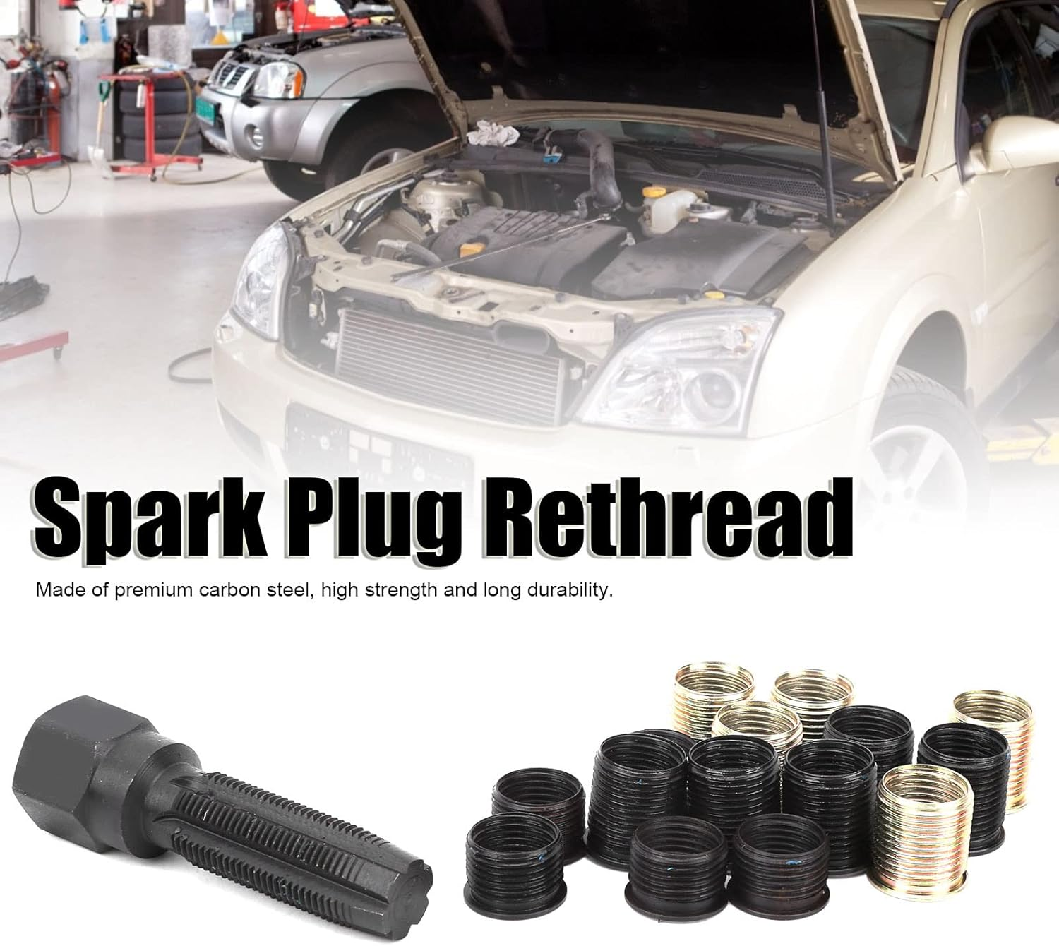 Spark Plug Thread Repair Kit, M14X1.25 Spark Plug Thread Repair Kit, M16 X 1.25 Screw Tap, with Tool Box image number 3