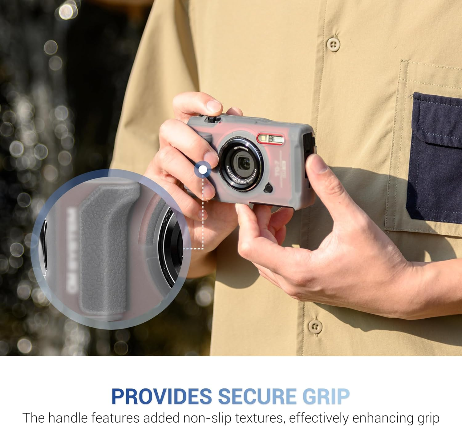JJC TG-7 Silicone Jacket Case Protector for Olympus OM System TG7, Replace CSCH-128, Anti-Scratch Cover Providing Extra Protection and Grip image number 4