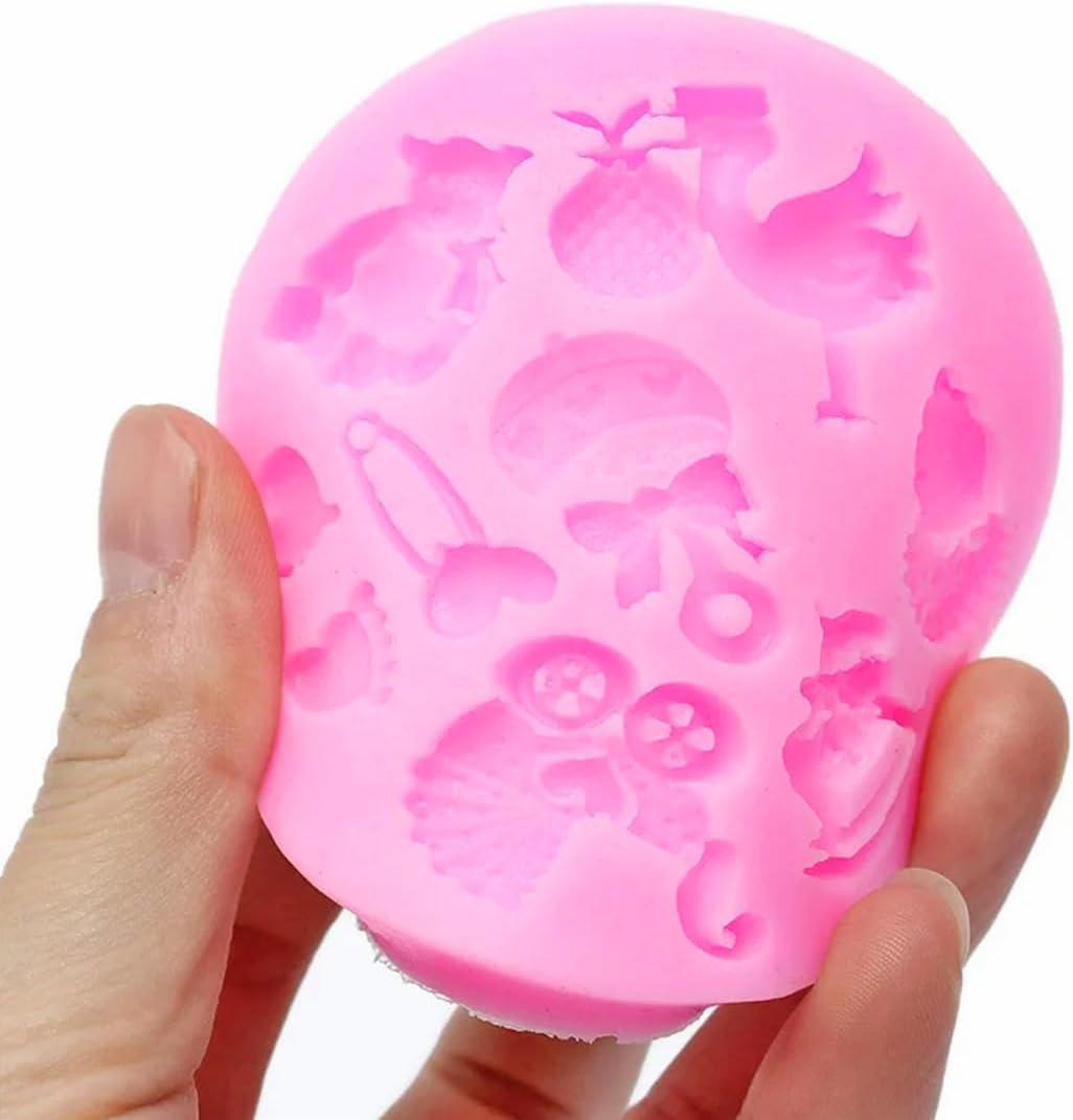 Silicone Birthday Fondant Mold, DIY Silicone Mold Fondant Candy Making Cake Decor Mould Bear Rocking Horse Little Feet image number 3