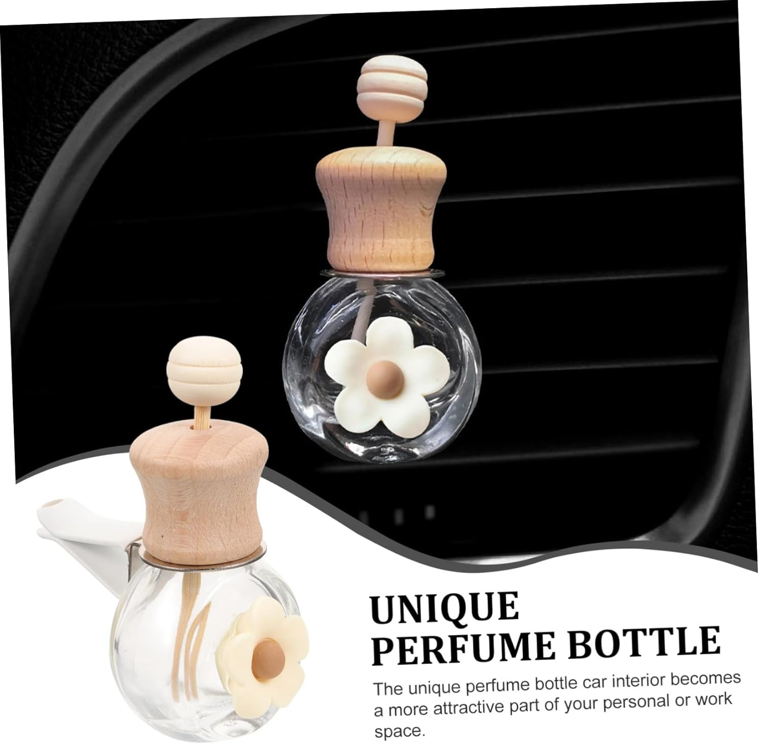 Car Air Freshener Hanging Perfume Bottle Empty Diffuser for Car Stylish Decorative Aroma Bottle image number 2