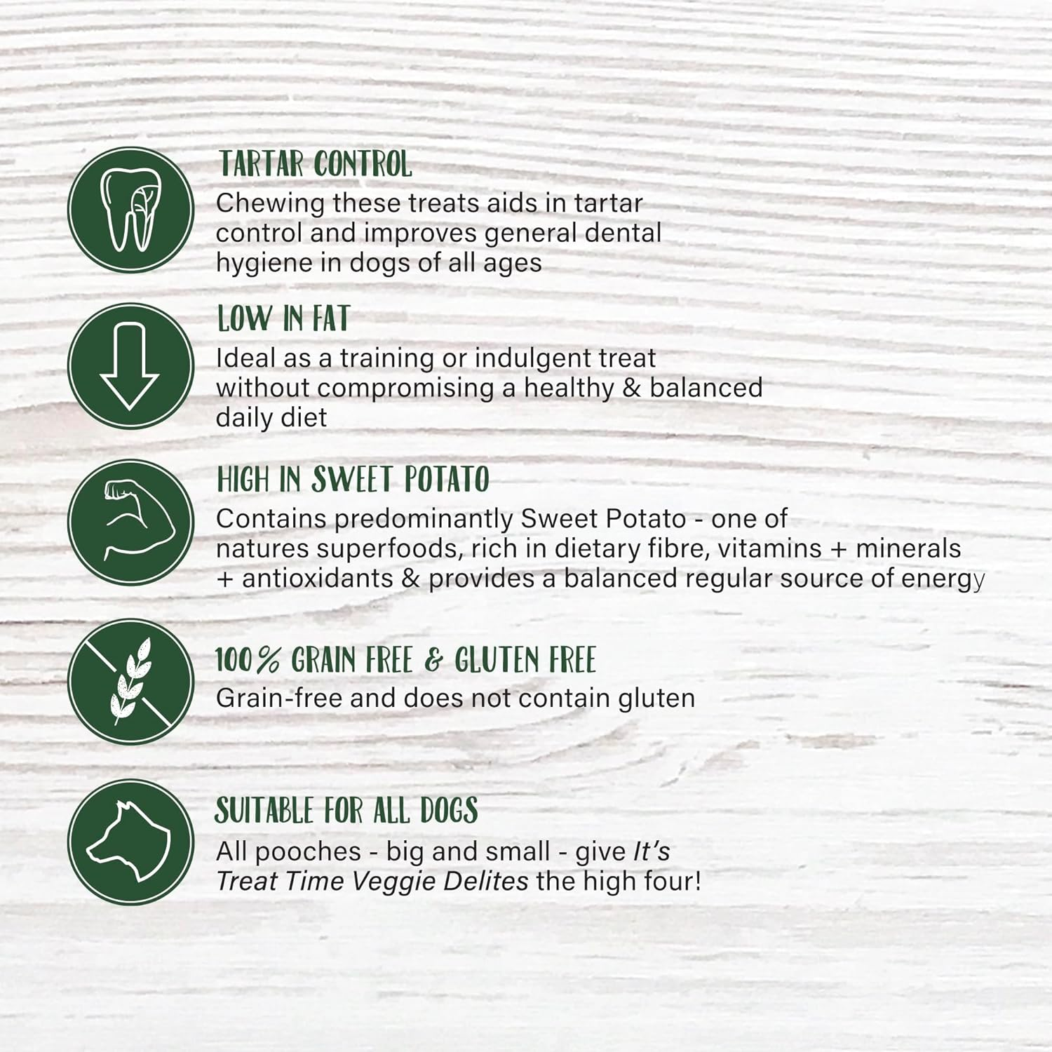 It'S Treat Time Veggie Delites Training Star Bites, 100G, Dental Treat, 100% Grain Free, Real Sweet Potato, Meat Free, 100% Digestable, Tartar Control, Suitable for All Dogs