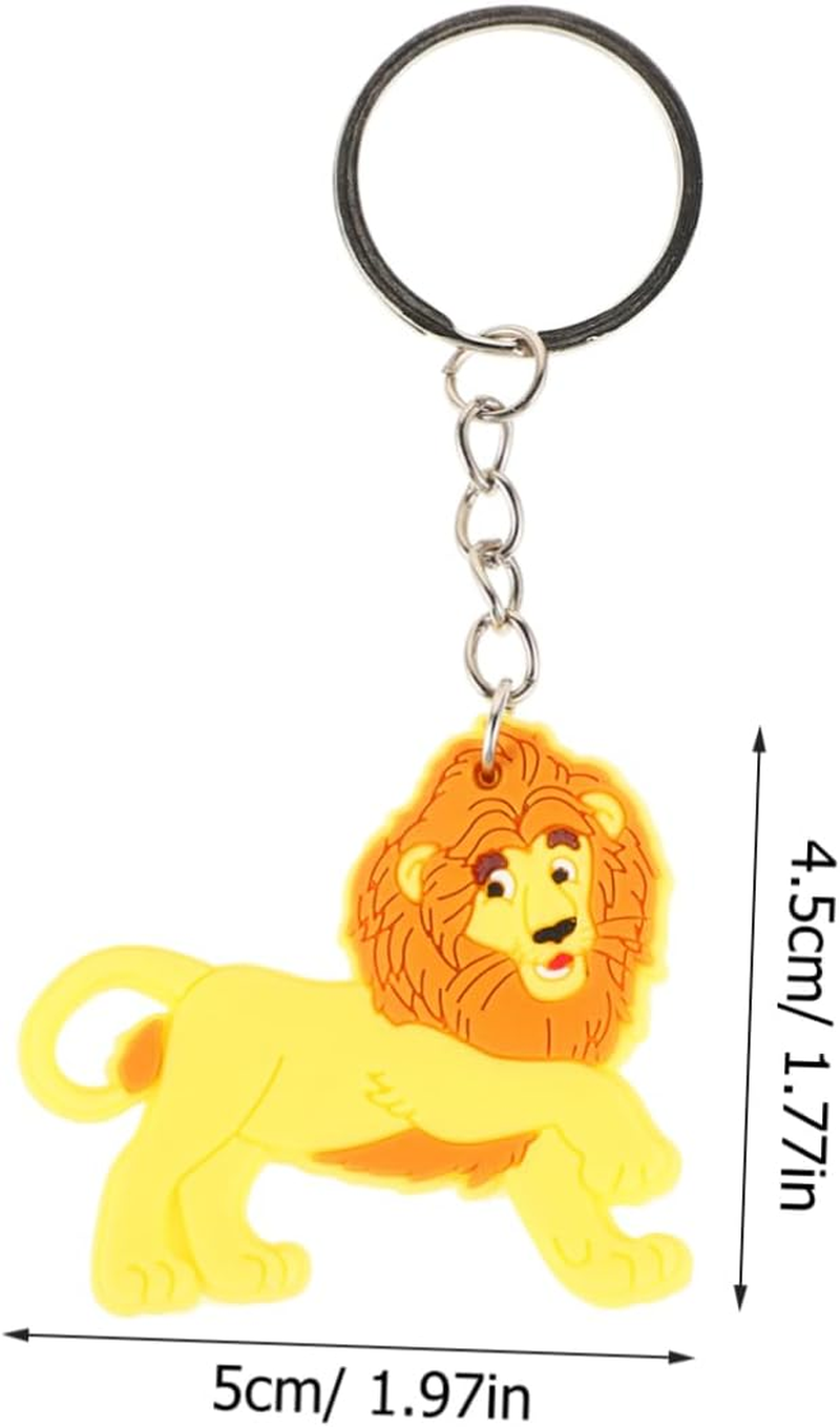 BRIGHTFUFU 12Pcs Lion Keychain Animals Key Chains Bag Furry Lion Toy Filler Stuffed Animal Lion Theme Keychains Doll Accessories Lion Charm Keychain Tail Deer Fidget Golden Zinc Alloy image number 3
