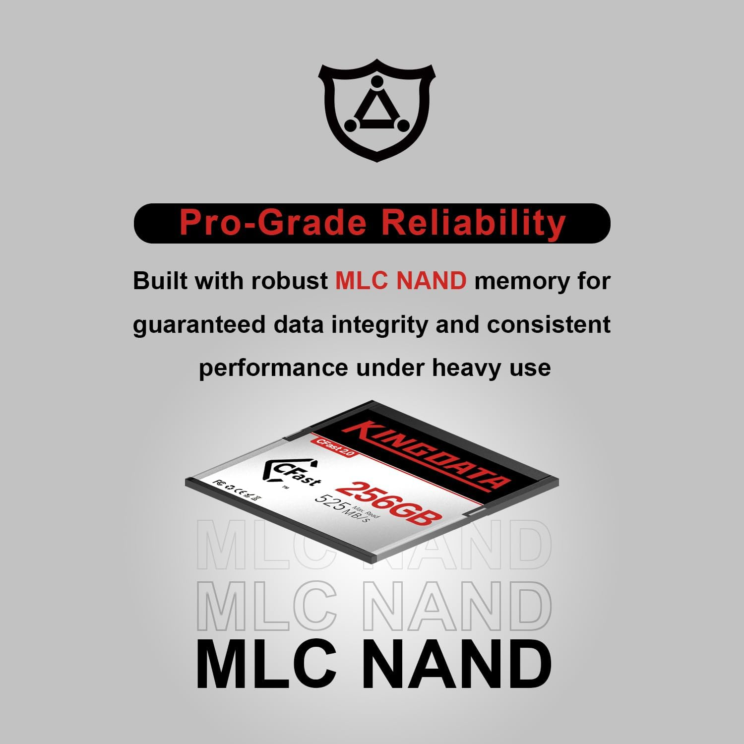 KINGDATA Cfast 2.0 Memory Card 256GB High-Speed 525MB/S for 6K Video for Canon Sony Cinema Cameras image number 2