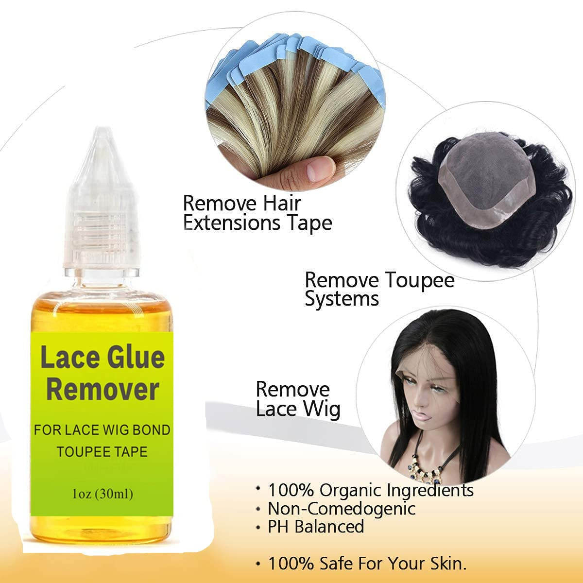 2 Pack Hair Extension Tape Remover - Fast Acting Adhesive and Residue Remover for Extensions, Wigs, and Lace Glue image number 2