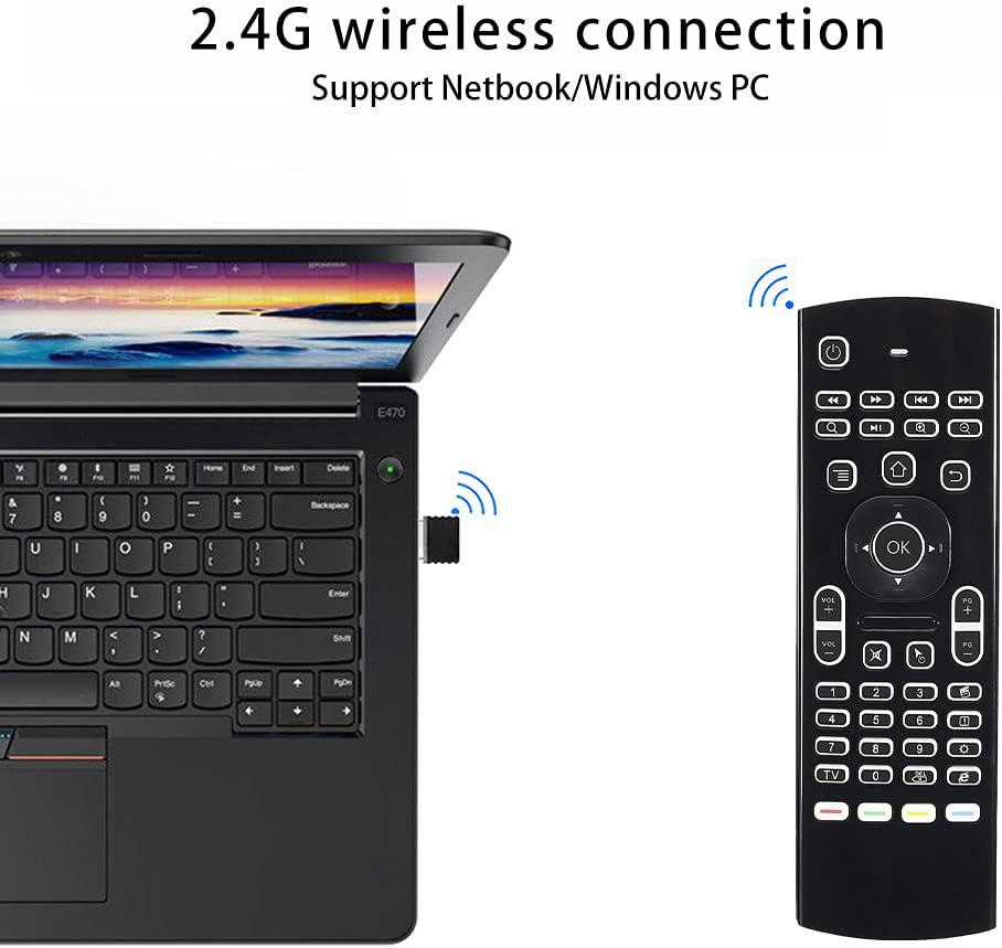 Air Mouse 2.4GB Mini Wireless Keyboard Backlight Remote Multifunctional W Infrared Learning Air Control for Android Smart TV Box, 3-Gyro and 3-Gsensor, G Box HTPC Mini PC,PS3/4 Xbox 360 with USB image number 1