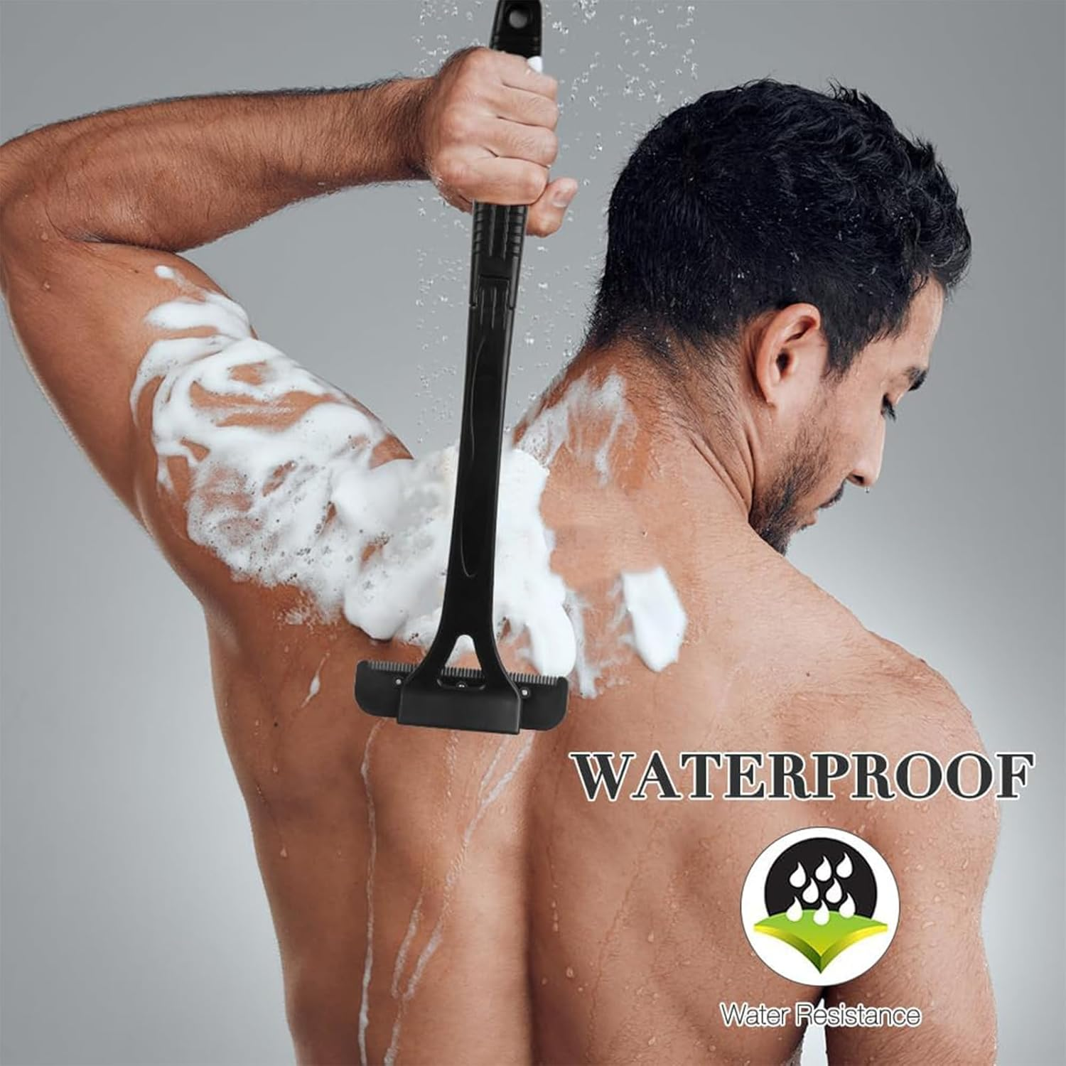 Men'S Back Razor with 5 Blades, Foldable Body Razor for Back Shaving, Ergonomic Handle, Wet & Dry Use, Removable Razor for Effective Shaving, Body Hair Trimmer for Men image number 6