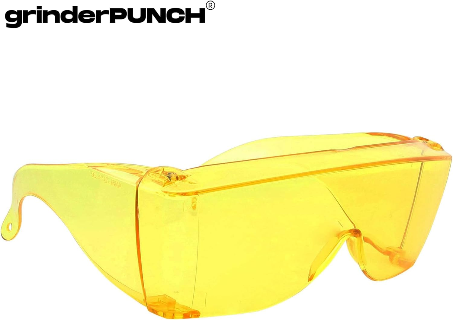 Grinderpunch Cover-Ups Night Driving Fit over Sunglasses - Wrap around Sunglasses - People Who Wear  Glasses in the Sun (Yellow) image number 3