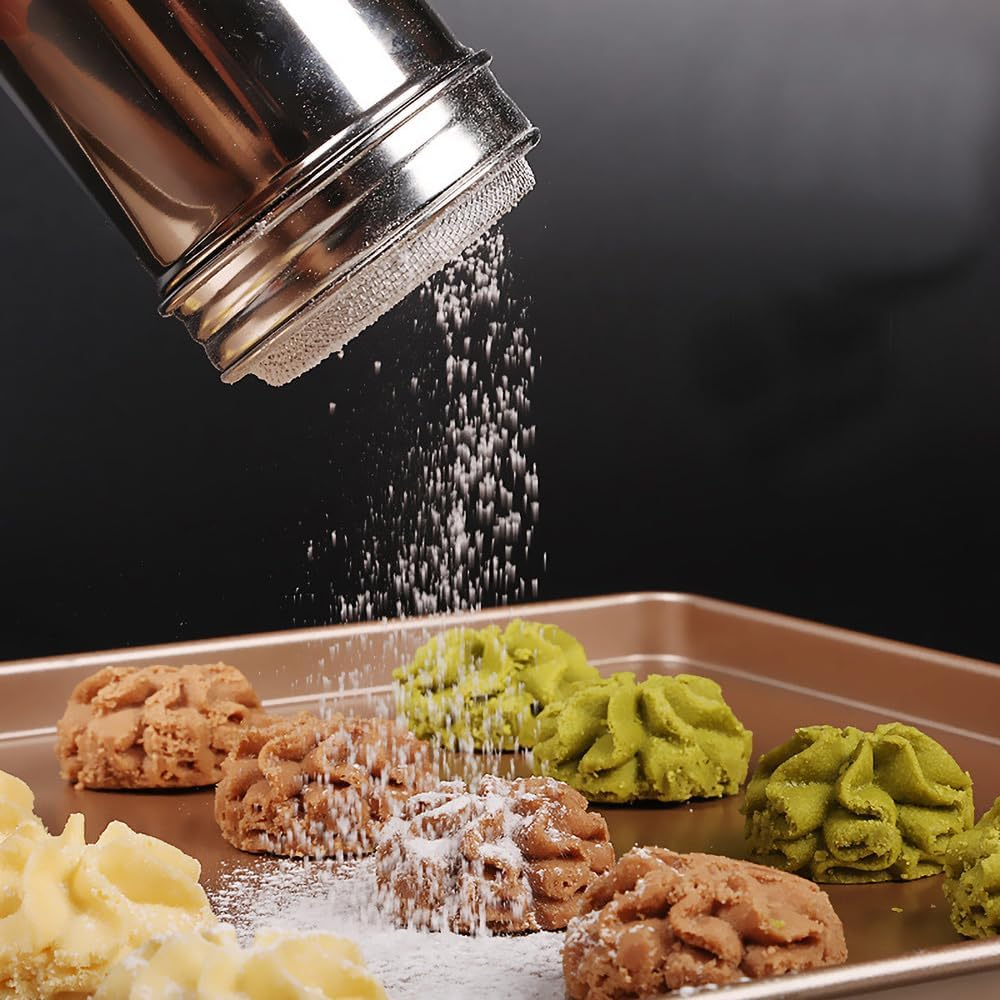 Stainless Steel Icing Sugar Cocoa Coffee Shaker Flour Duster Chocolate Powder L(6.5X11CM) image number 1