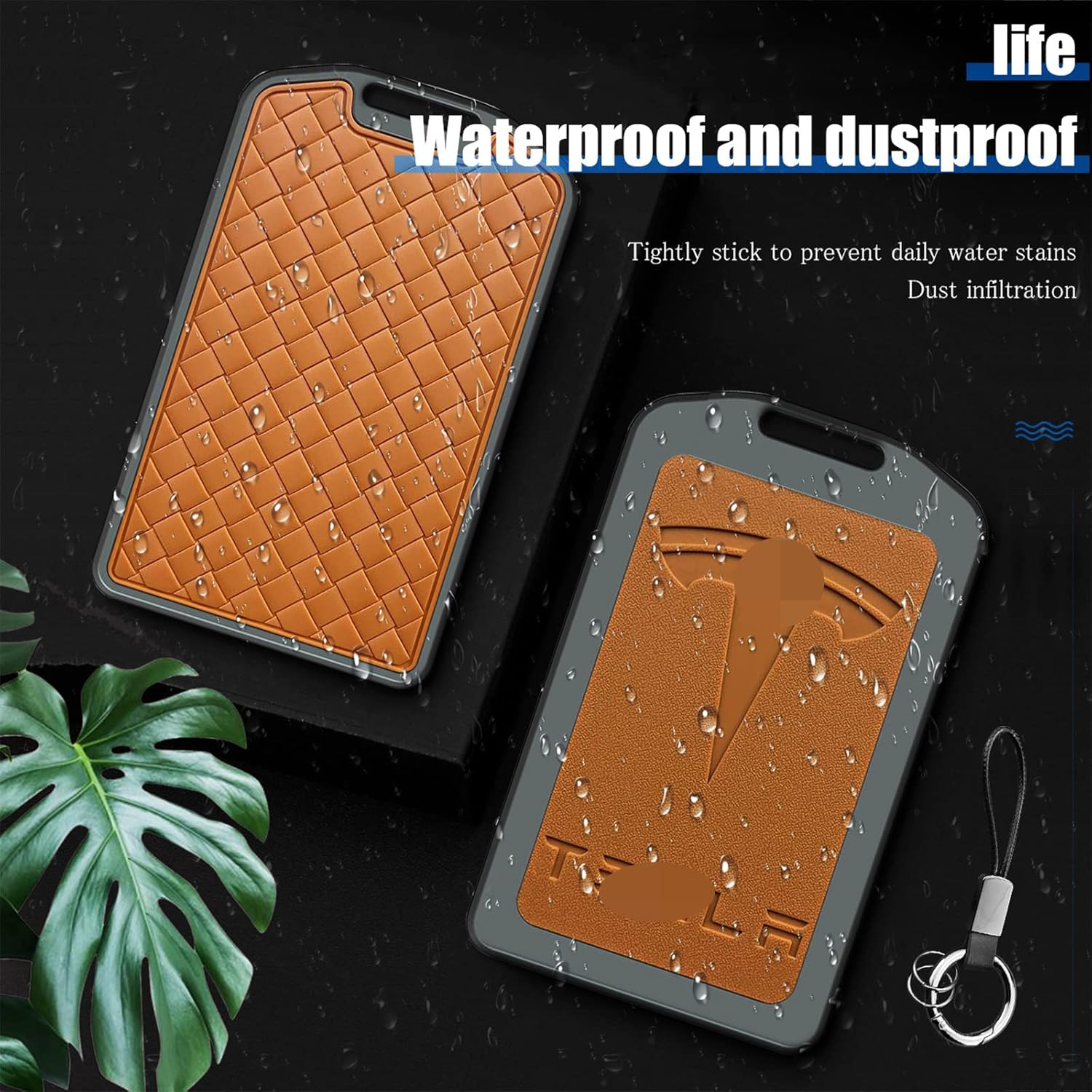 Car Key Card Holder for Tesla Model 3 TPU Key Fob Cover Protector Case Fit Tesla Model 3/Y/S/X Accessories (Orange) image number 4