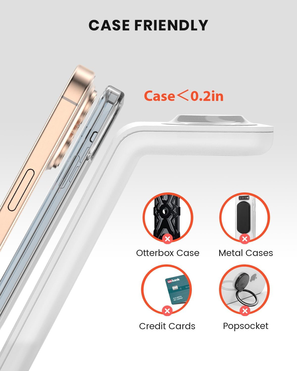 GEEKERA 3 in 1 Wireless Charging Station for Apple, Fast Wireless Charger Stand Dock for Iphone 17 16 15 14 13 12 11 Pro Max plus XR XS X, Apple Watch Ultra/11/10/9/Se/8/7/6/5/4/3/2, Airpods Pro/4/3/2 image number 4