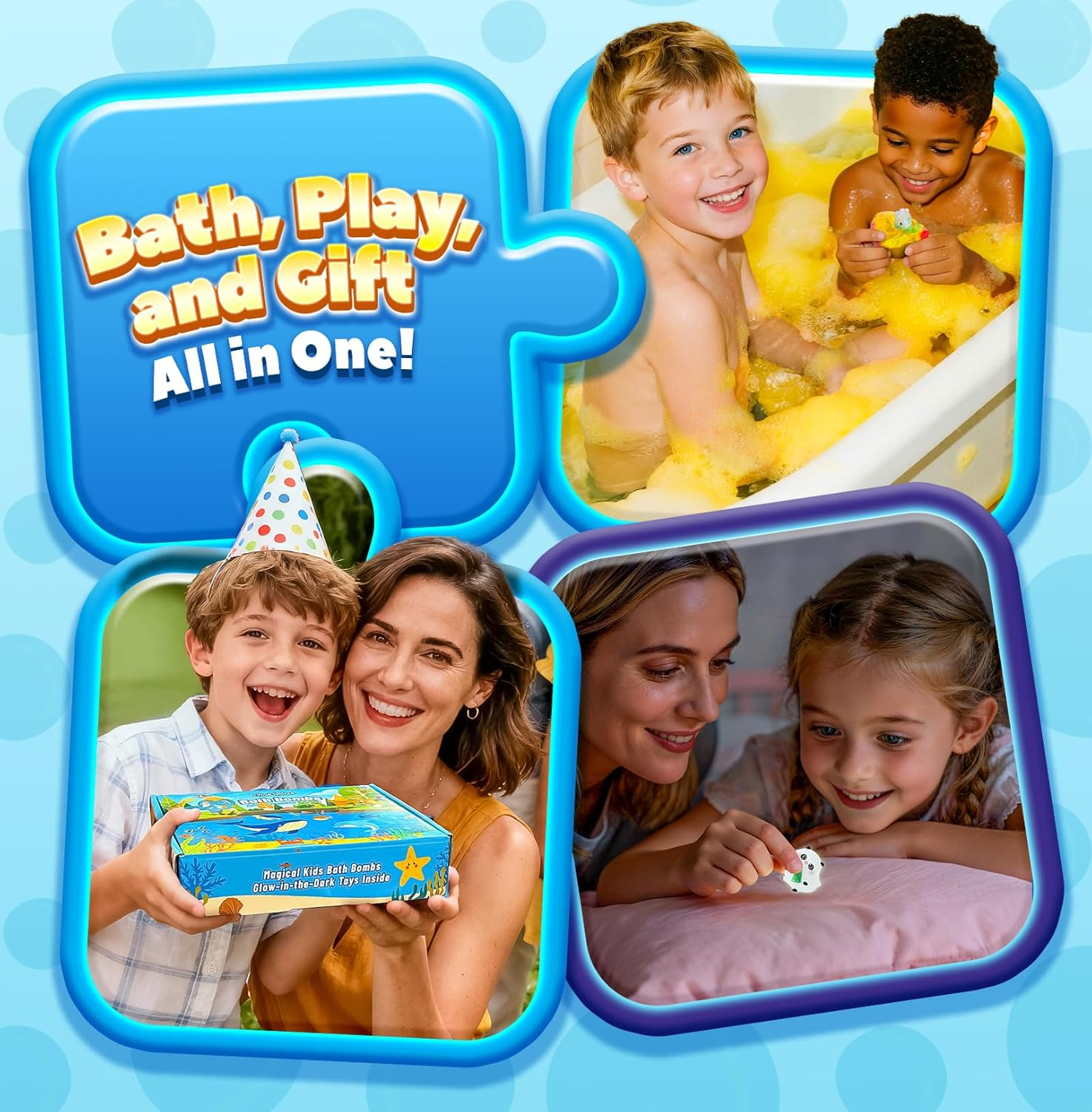 Bath Bombs for Kids with Surprise Inside, 20 Pack Handmade Bath Bomb Gift Set with Glow-In-The-Dark Toys, Fizzy Bath Balls for Fun, 2025 Advent Calendar for Boys & Girls image number 2