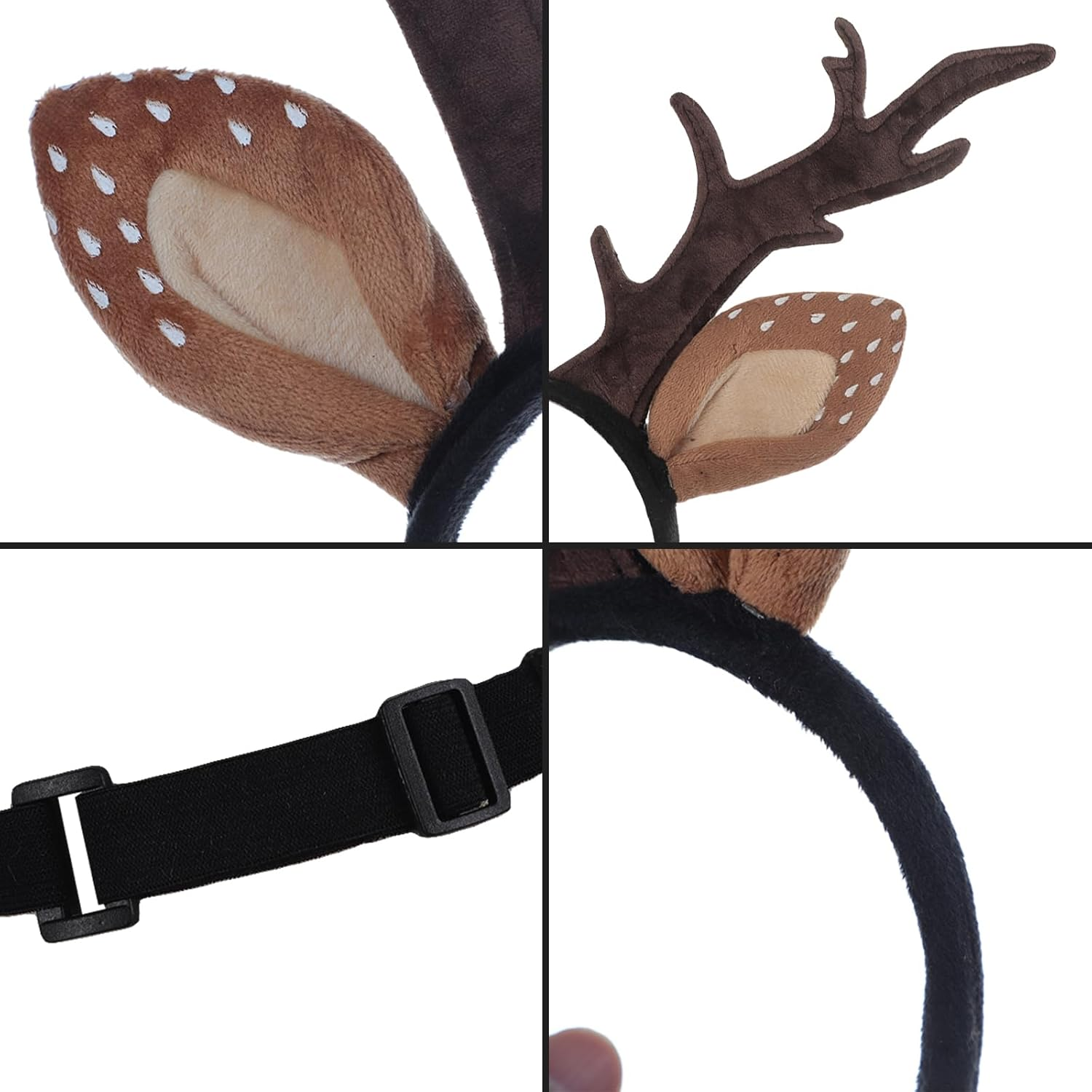 Pet Headdress Reindeer Antlers Headband Cat Dog Christmas Headband Adjustable Deer Antlers Hair Band Christmas Pet Costume for Cats, Dogs image number 4