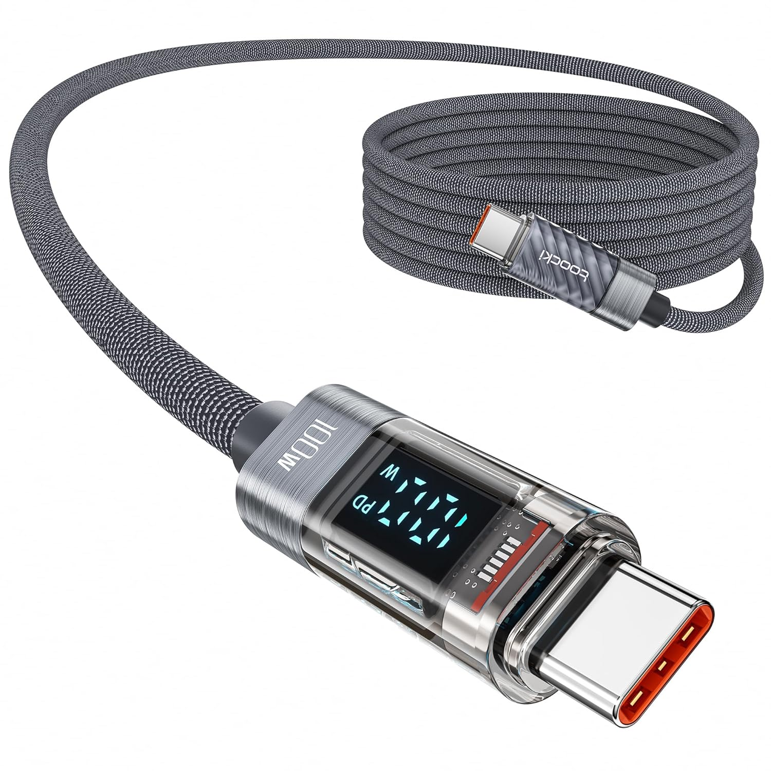 100W USB C to USB C Fast Charging Cable, 2M PD 5A Type C Cord with Intuitive Power Display & Tough Nylon Braid, Compatible with Iphone 17 16 15 Pro plus Pro Max Air Macbook Ipad Galaxy S25/S24/S23 image number 5