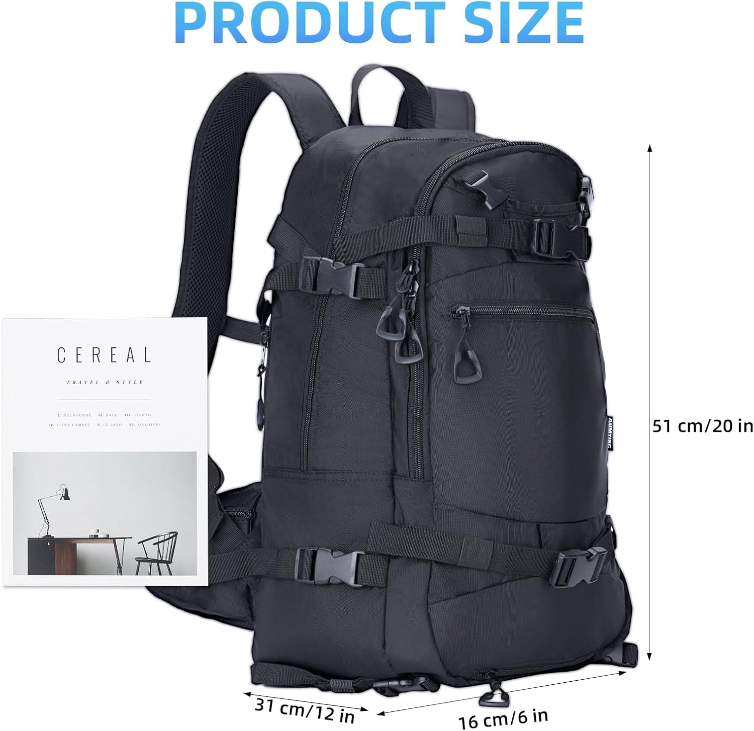 AUMTISC Ski Backpack,25L Lightweight Snowboard Backpack,Hydration Backpack for Skiing,Snowboarding, Hiking,Traveling image number 2