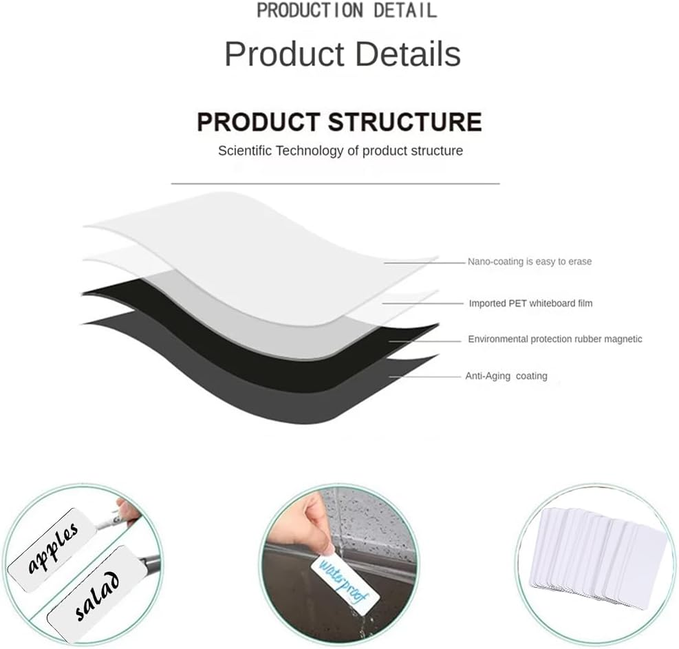 54Pcs Magnetic Dry Erase Labels, 3.2 X 1.2 Inch White Magnetic Name Tags for Students Classroom, Whiteboard, Refrigerator, Locker Classroom Office Home and More