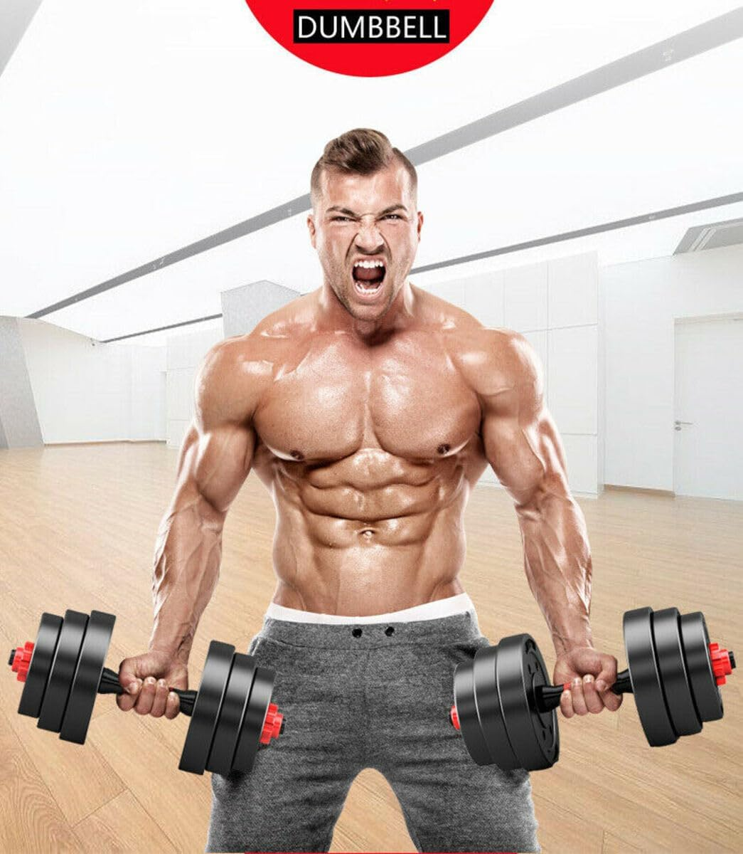 Fitness Master 30Kg Adjustable Dumbbell Set Barbell Home Gym Exercise Weights Fitness image number 2