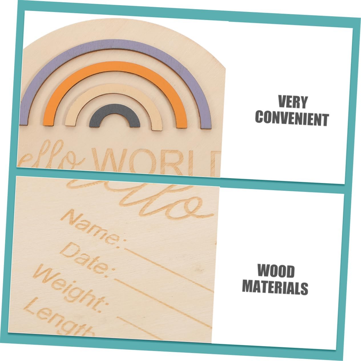 2Pcs Wooden Milestone Cards Monthly Milestone Cards for Months Signs for Nursery Decor and Birth Announcement image number 1