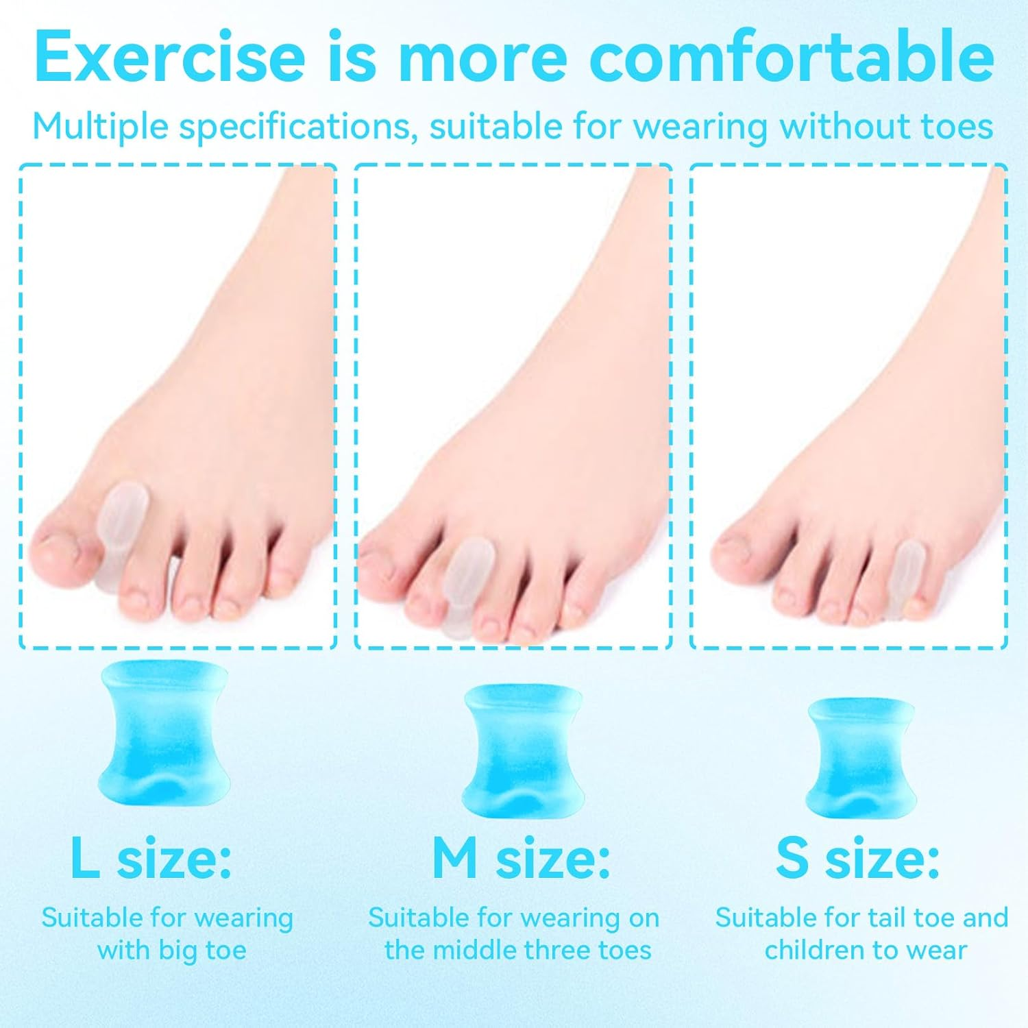 Pack of 8 Gel Toe Separators, Toe Separators, Small Toe, Hallux Valgus Correction, Toe Separator Women'S Silicone, Toe Spacer, Toe Separator, Toe Separator, Large, Toe Separator image number 6